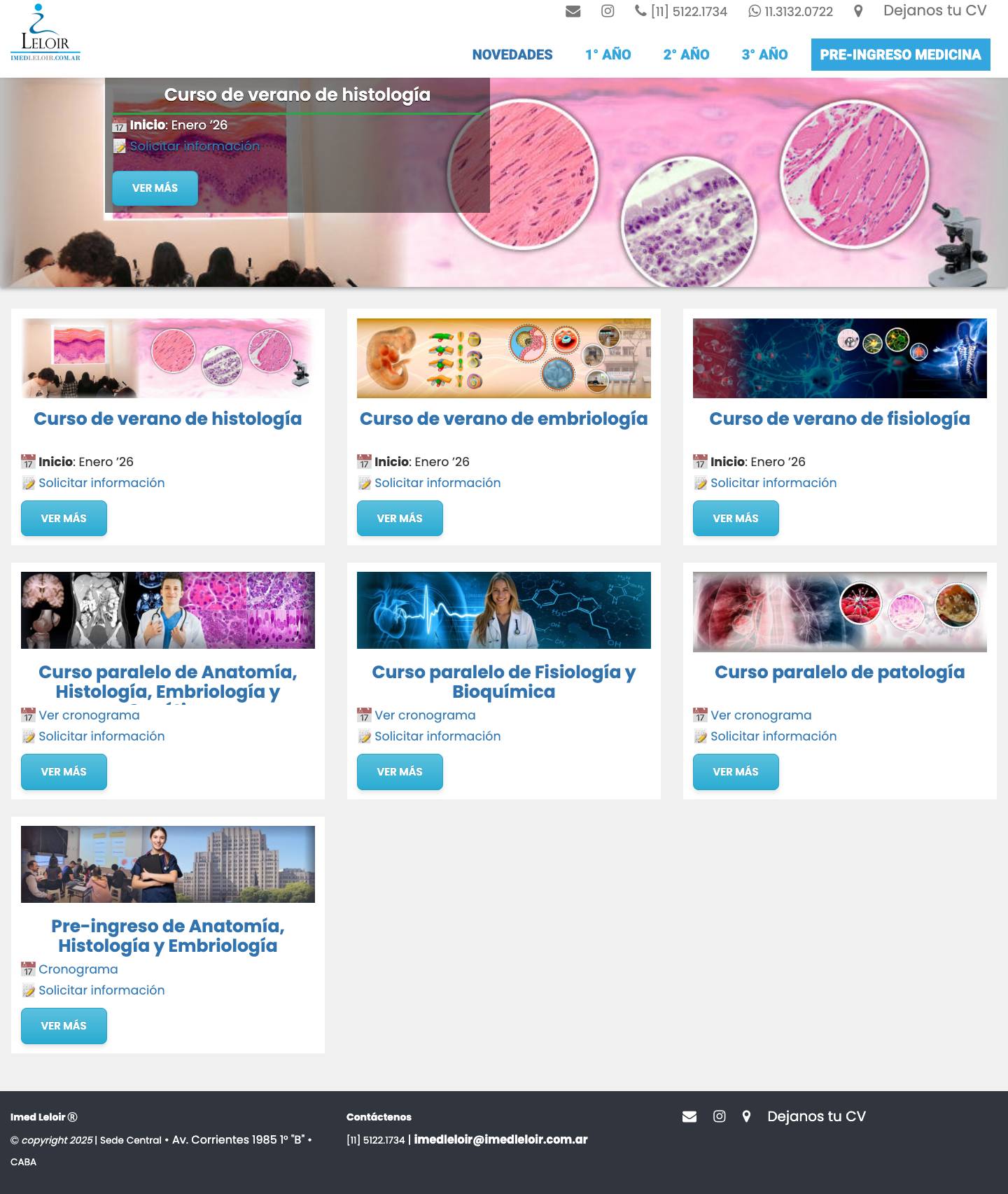 IMED Leloir — Cursos de Medicina UBA con Clases en Vivo - Full Screenshot