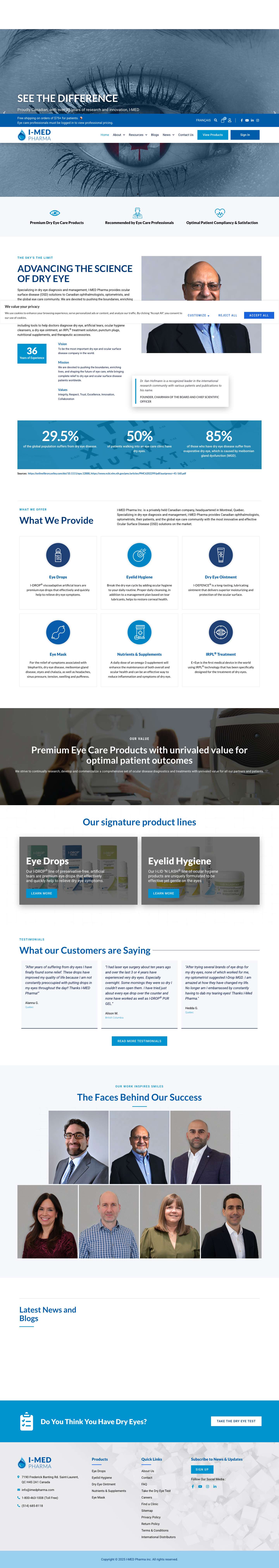 I-MED Pharma - Specializing In Dry Eye Relief Solutions - Full Screenshot