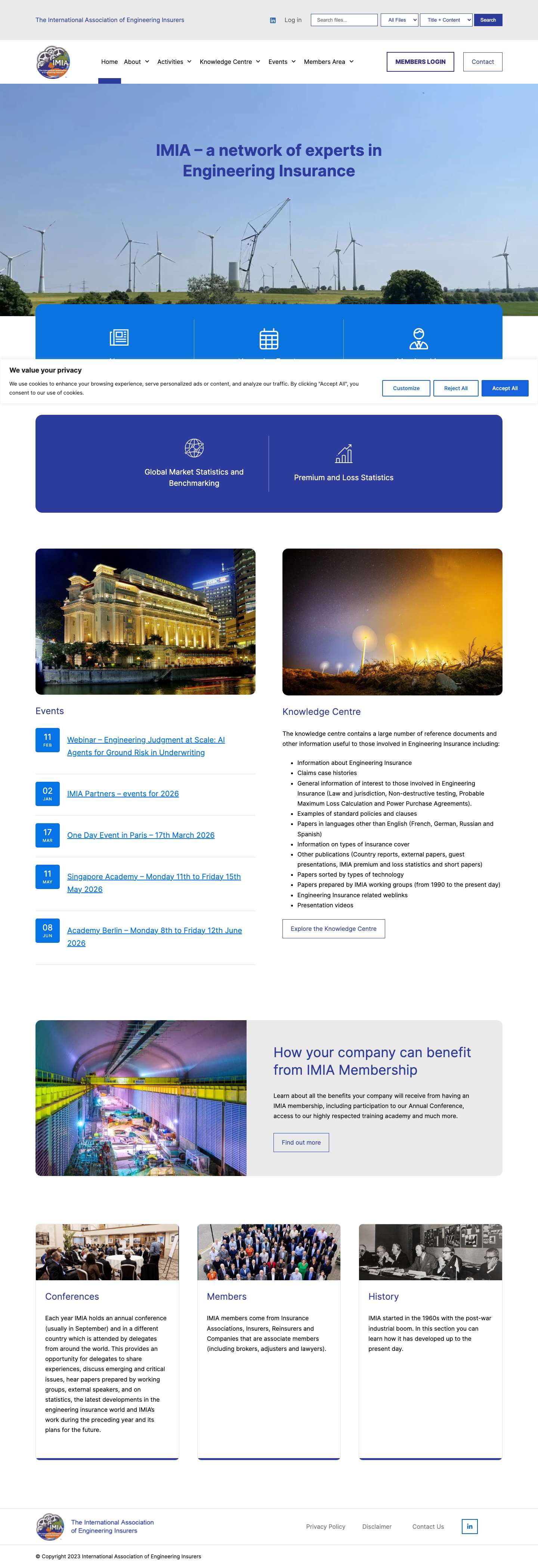IMIA - Engineering Insurance Experts - Full Screenshot