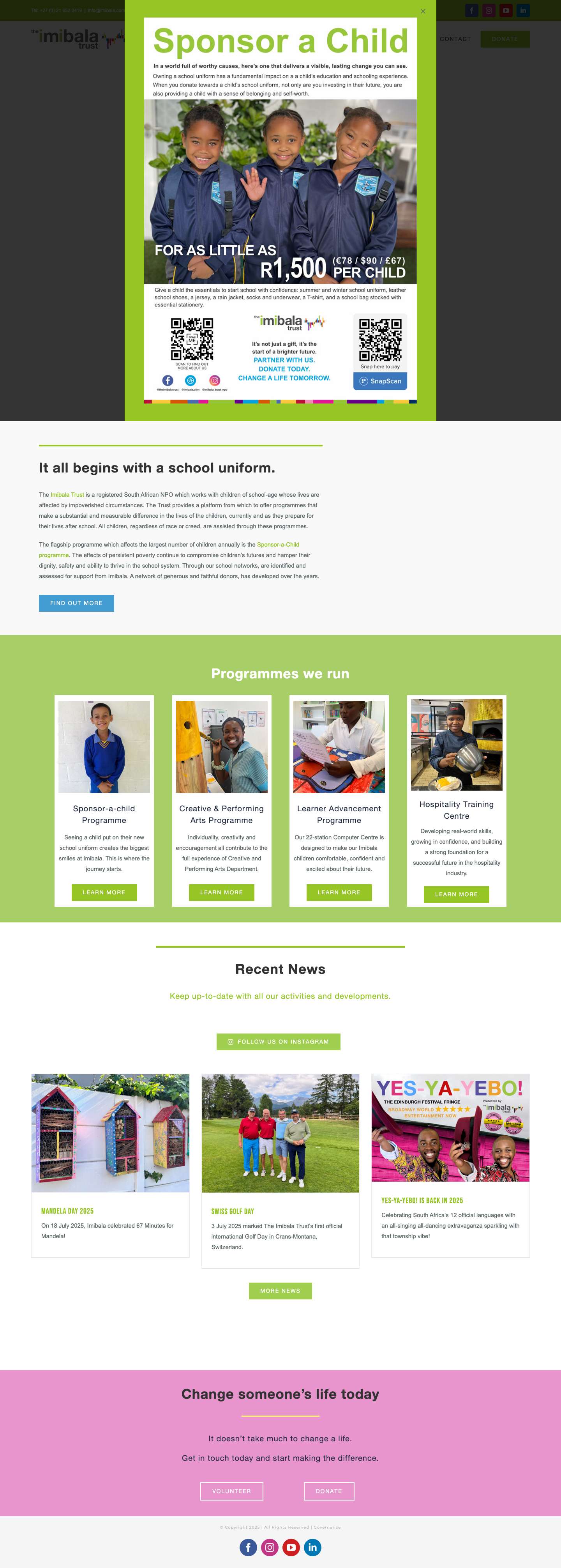 The Imibala Trust - Non Profit Organisation - Somerset West, Cape Town - Full Screenshot