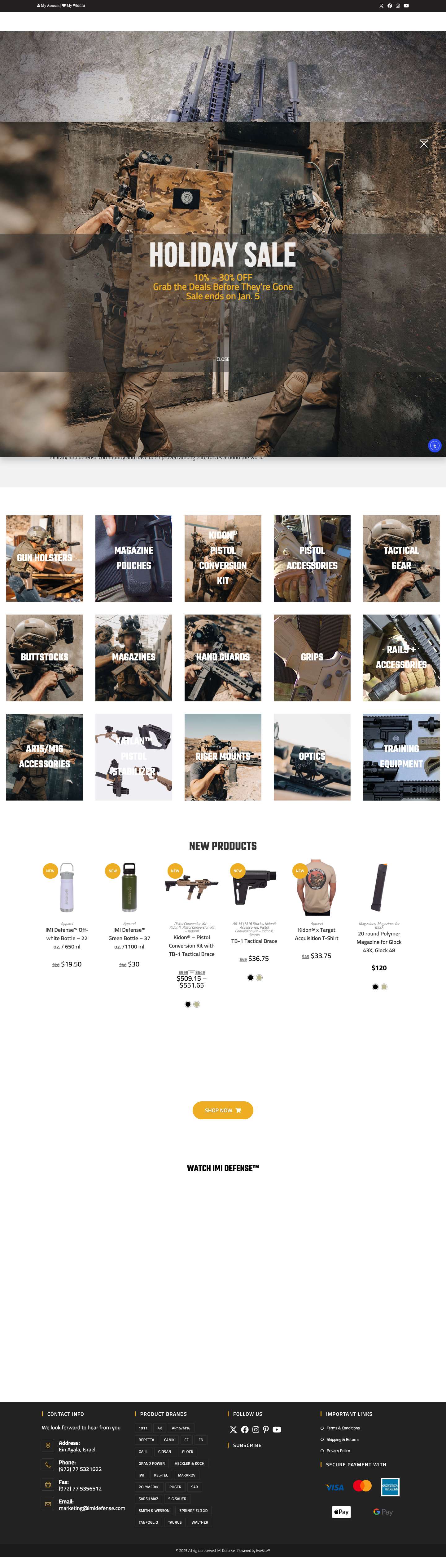 IMI Defense™ | Gun Holsters & AR15 Accessories Online Shop - Full Screenshot