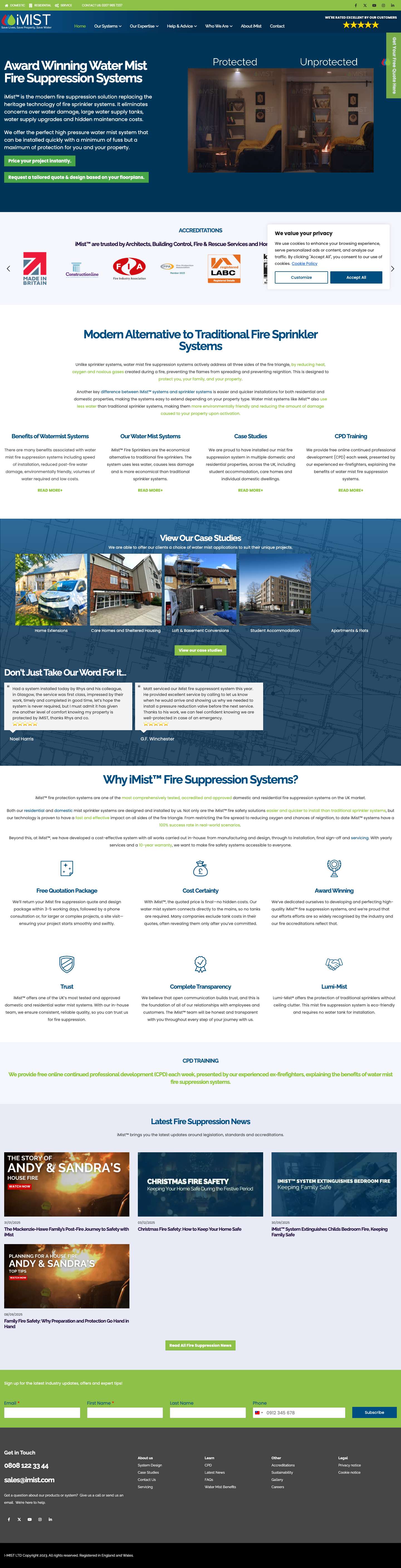Fire Suppression Systems | iMist™ - Full Screenshot