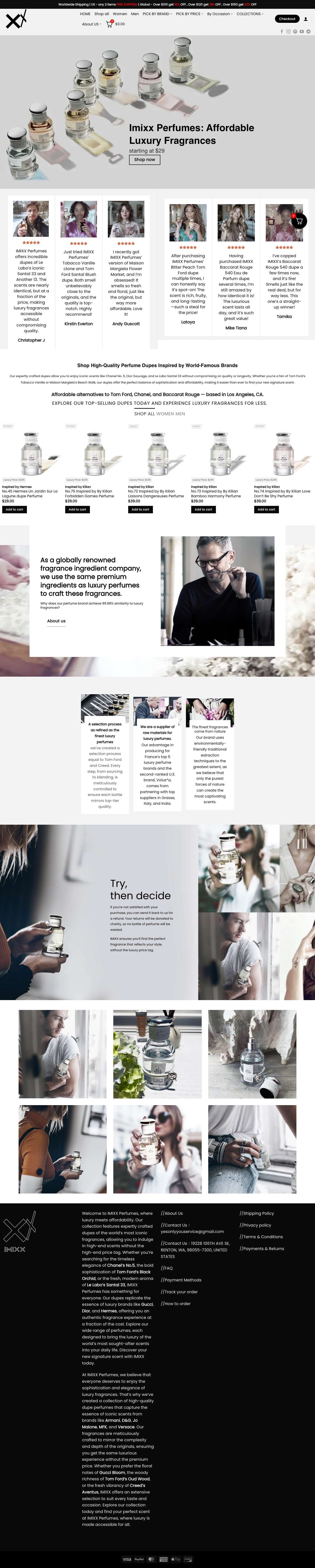 Imixx Perfumes: Affordable Luxury Fragrances - Full Screenshot