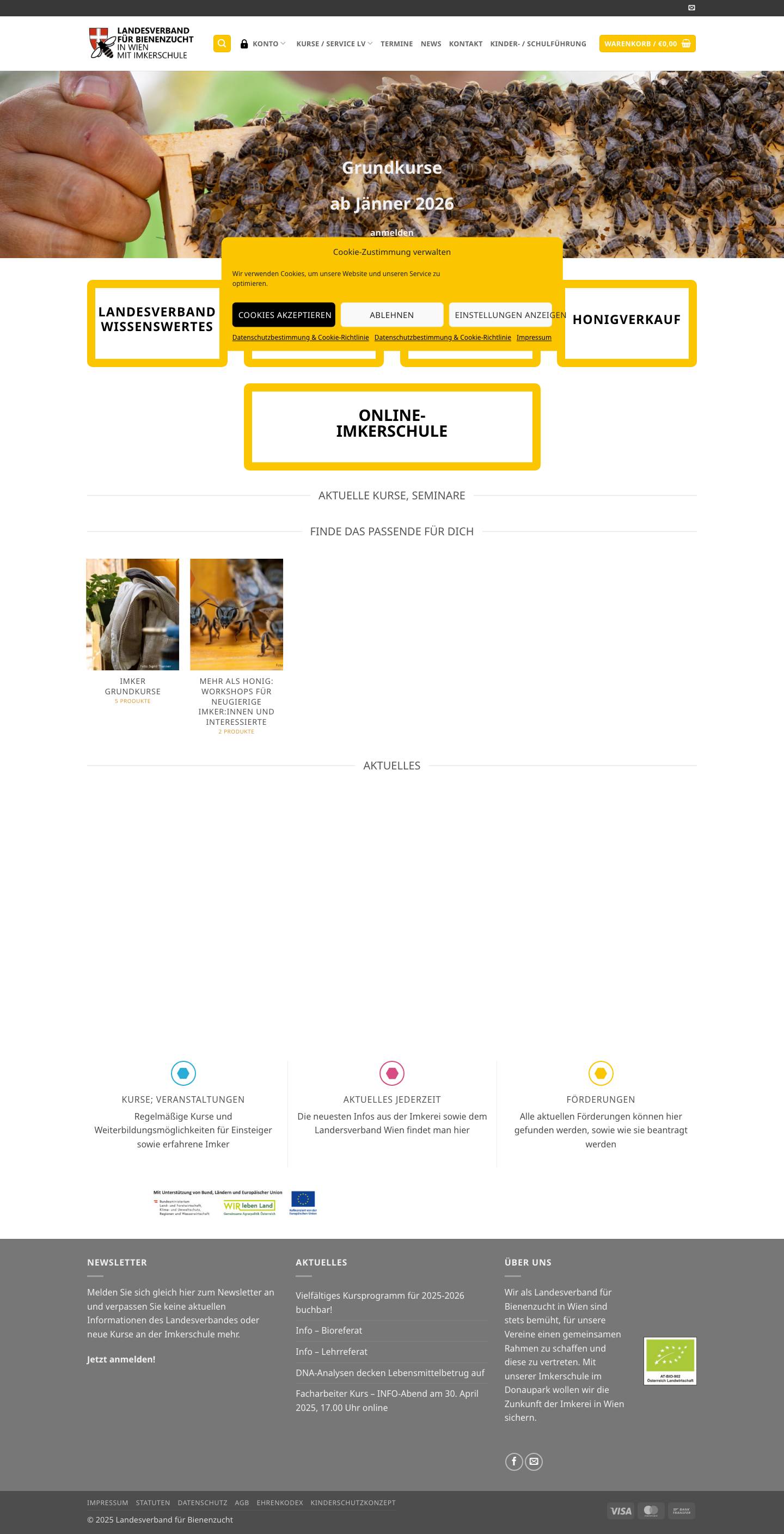 Landesverband für Bienenzucht mit Imkerschule in Wien - Full Screenshot