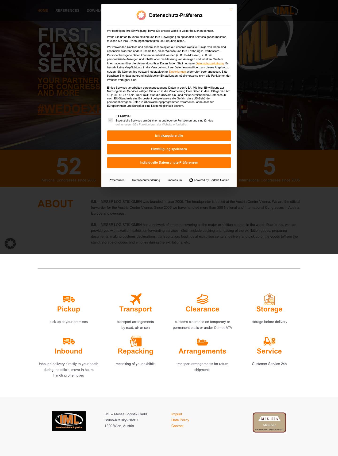 Welcome - IML-MESSE LOGISTIK GMBH - Full Screenshot