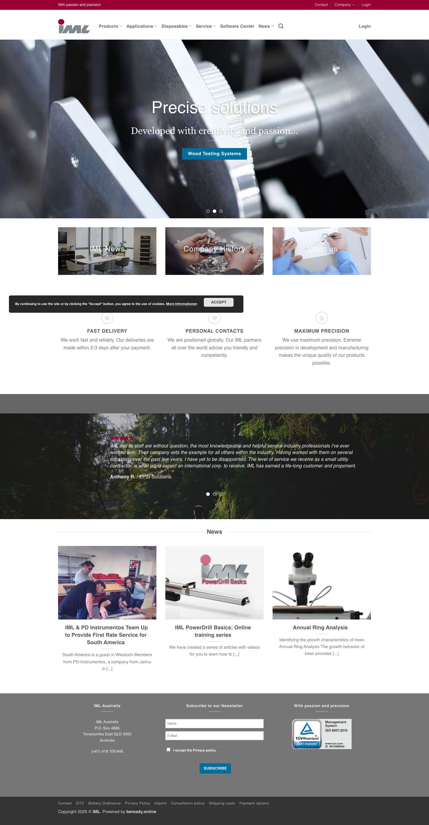 IML Australia – Wood testing systems - Full Screenshot