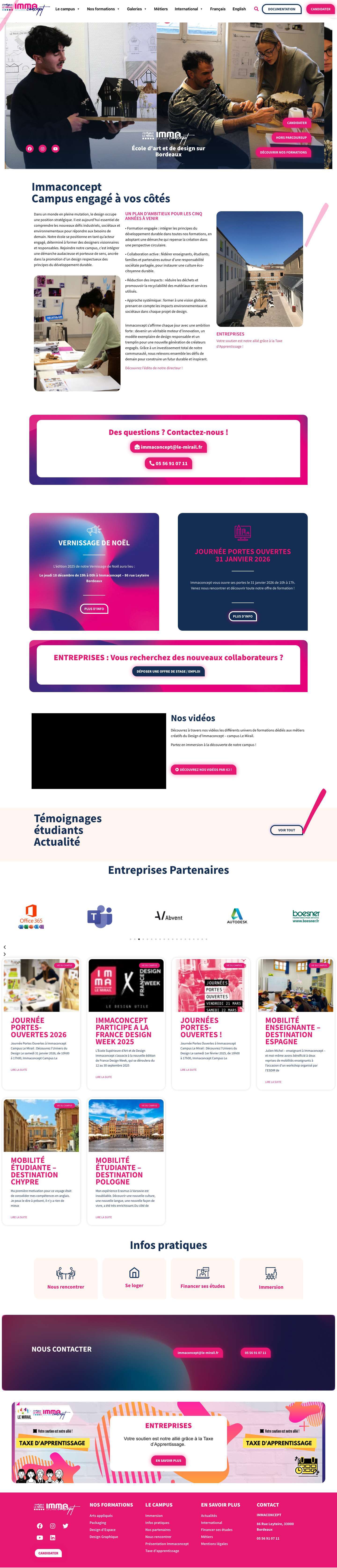ImmaConcept Bordeaux - École de design - Full Screenshot