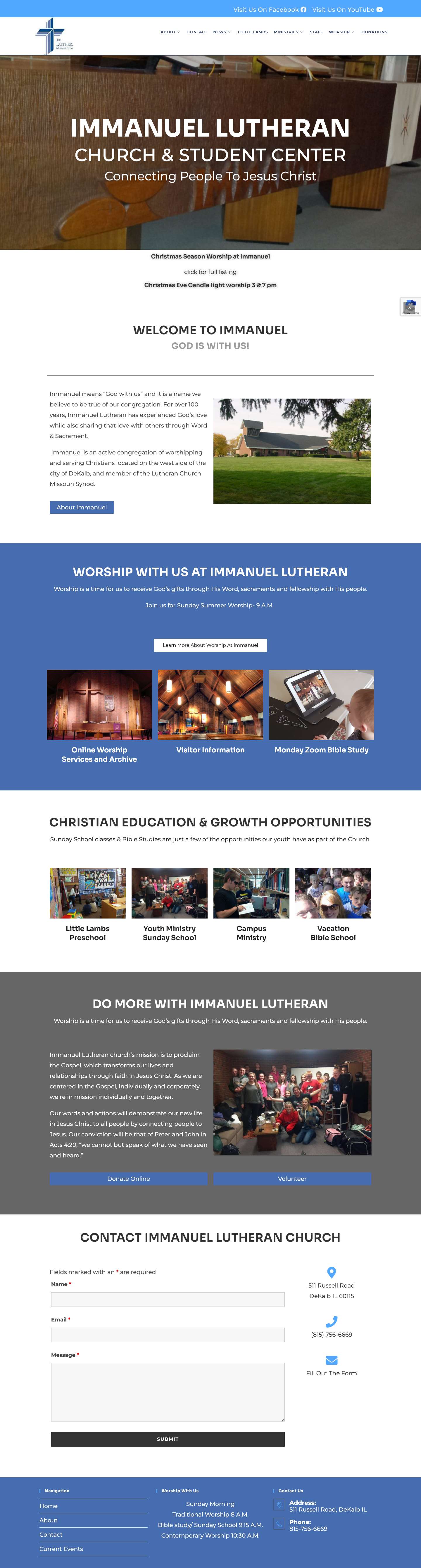 Welcome to Immanuel Lutheran: God Is With Us - Full Screenshot