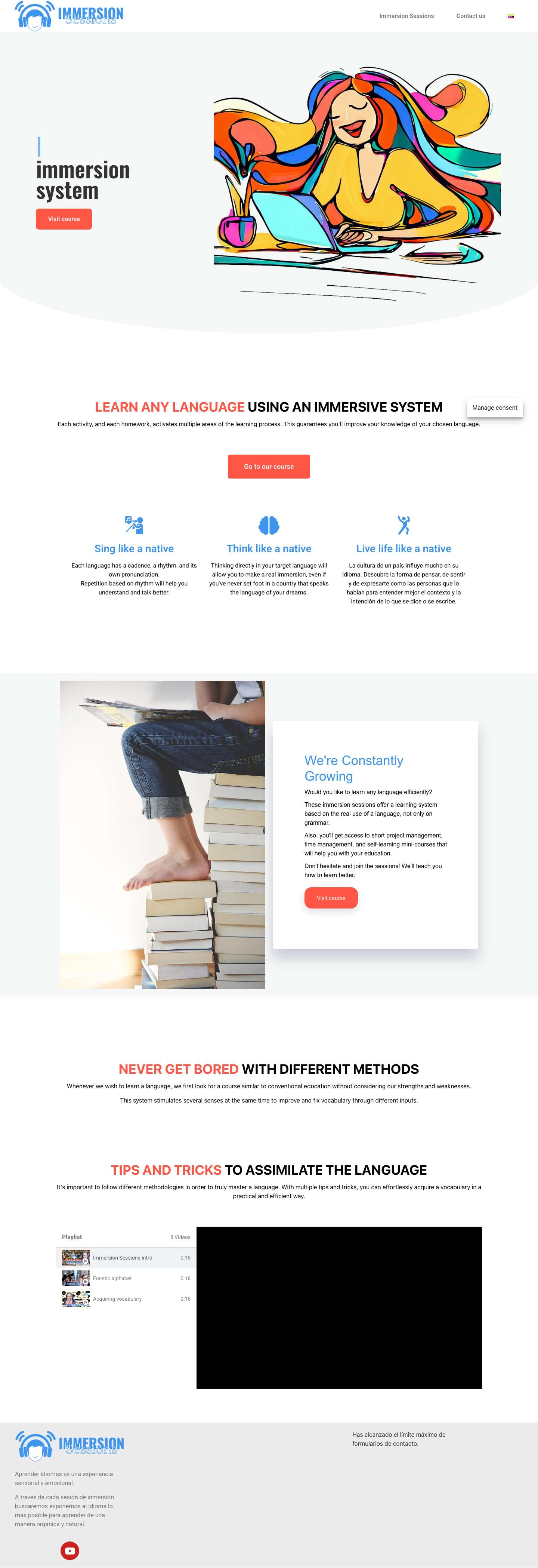 Immersion Sessions – Immerse yourself in any language, anytime, anywhere - Full Screenshot