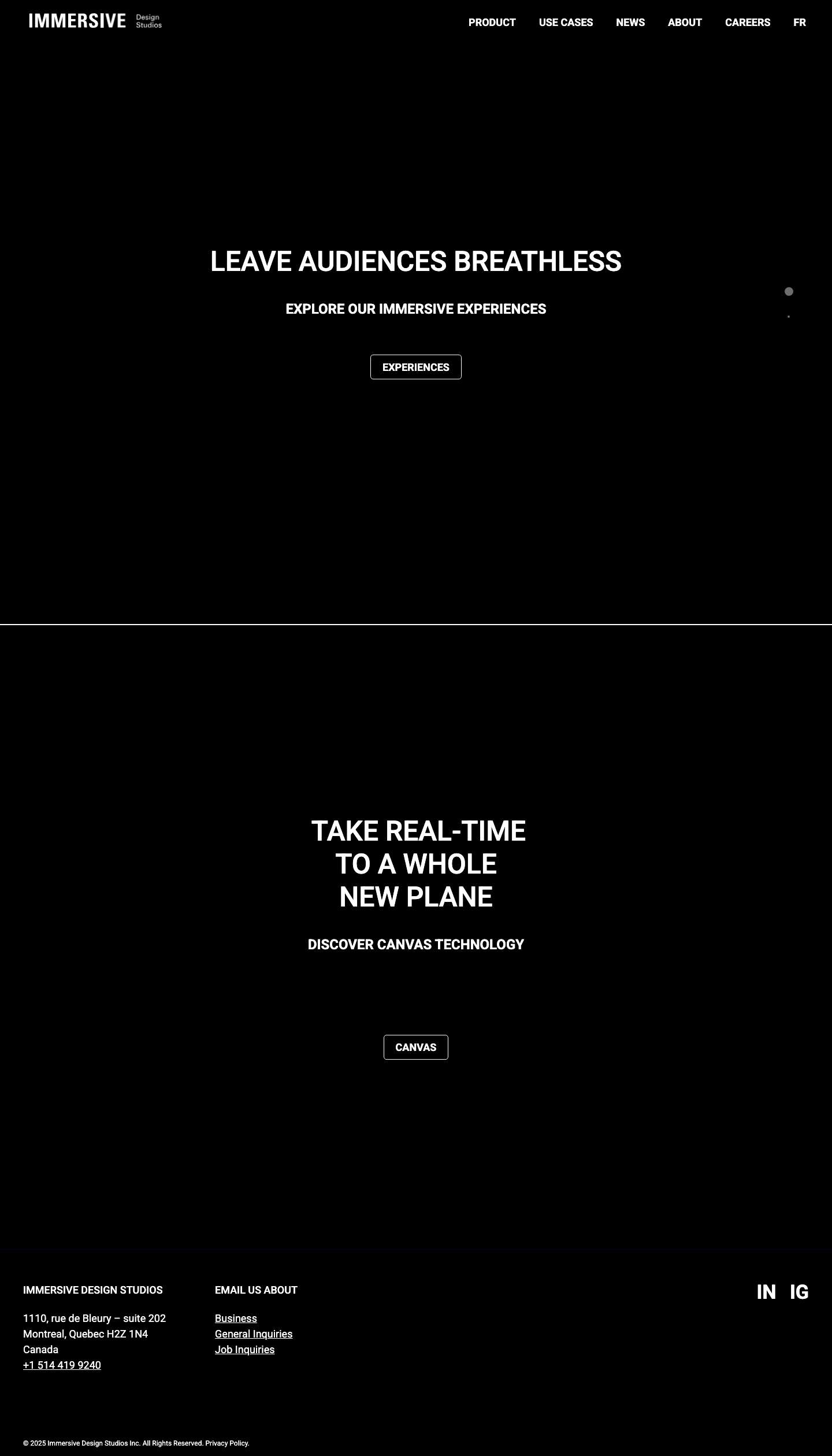 Immersive technology & experience creators - Immersive Design Studios - Full Screenshot