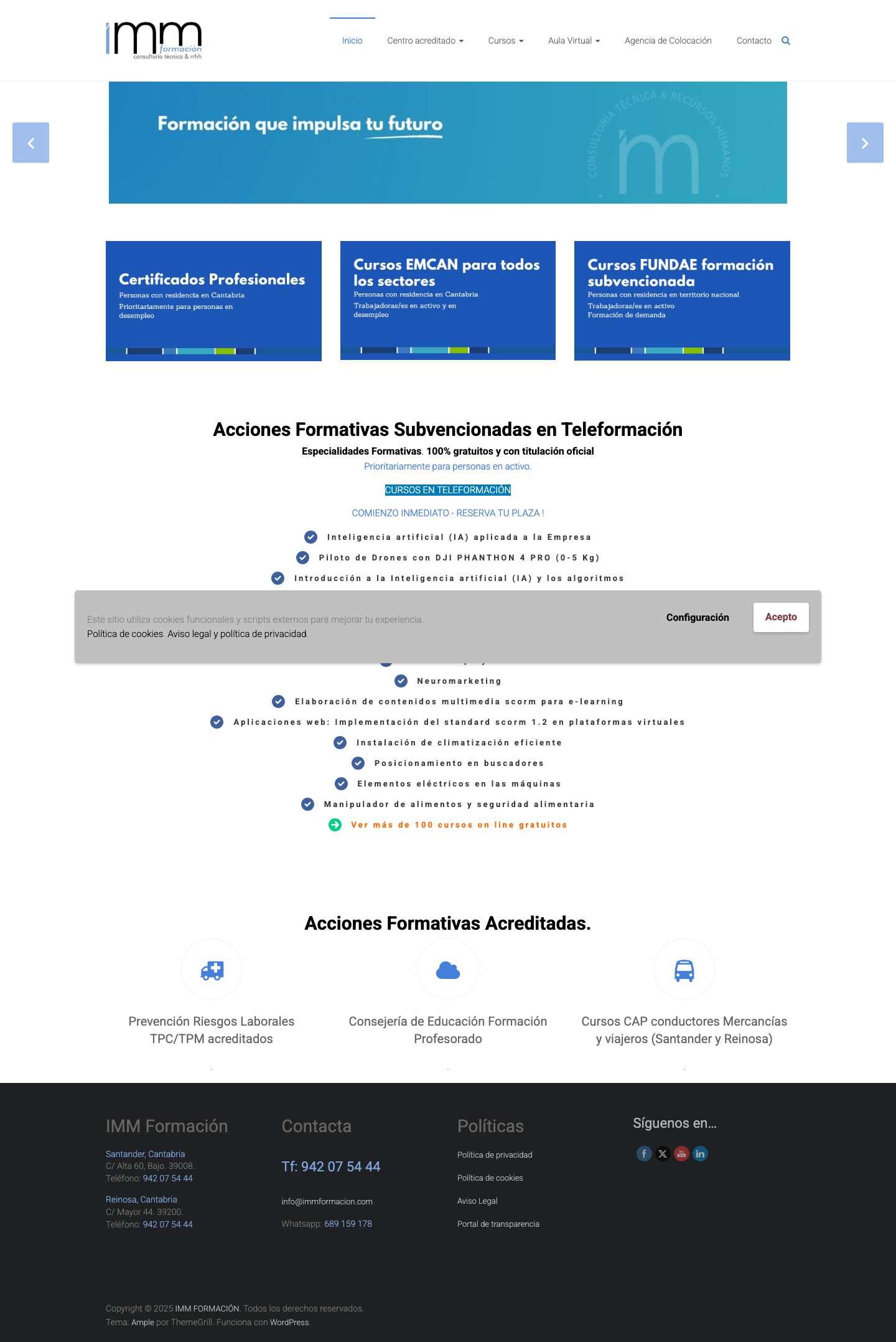 IMM FORMACIÓN - Cursos de Formación en Cantabria IMM FORMACIÓN - Full Screenshot