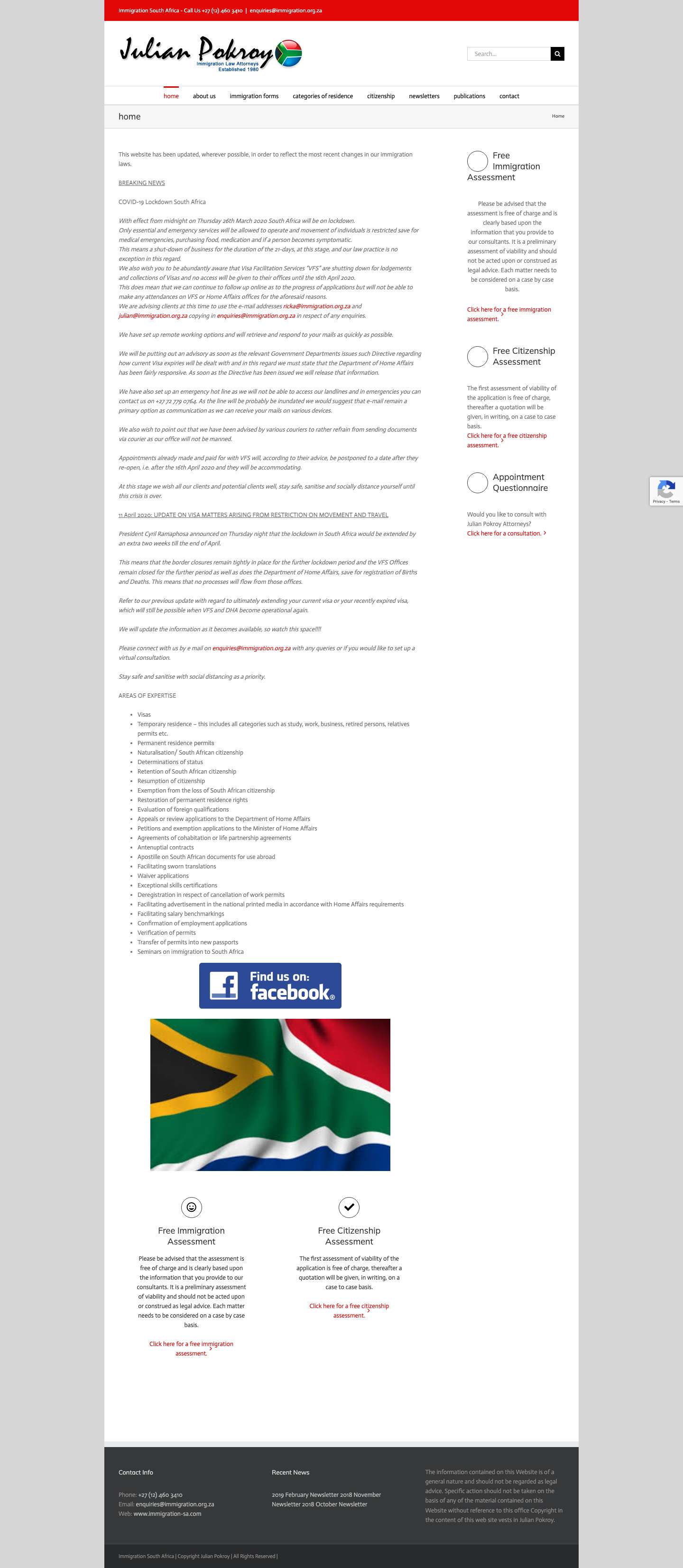 Immigration South Africa - Full Screenshot