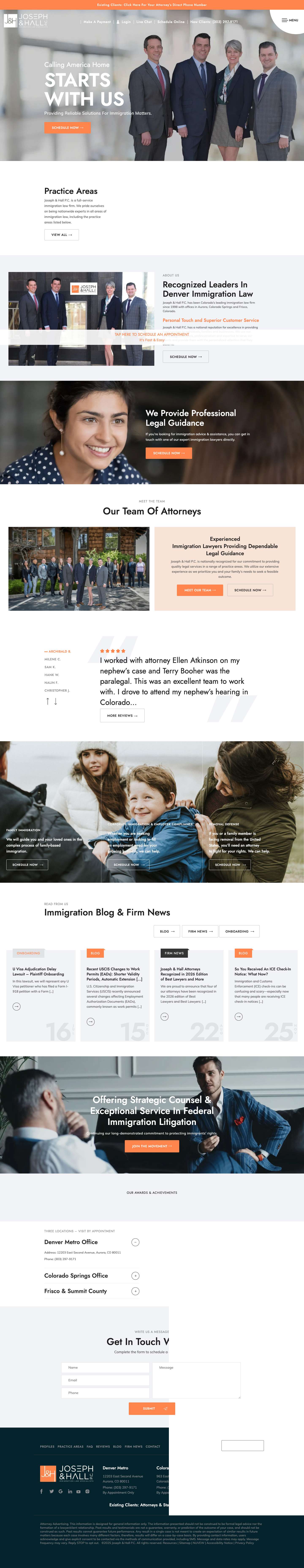 Immigration Attorneys Colorado | Denver, Colorado Springs, Edwards CO Immigration Lawyers - Full Screenshot