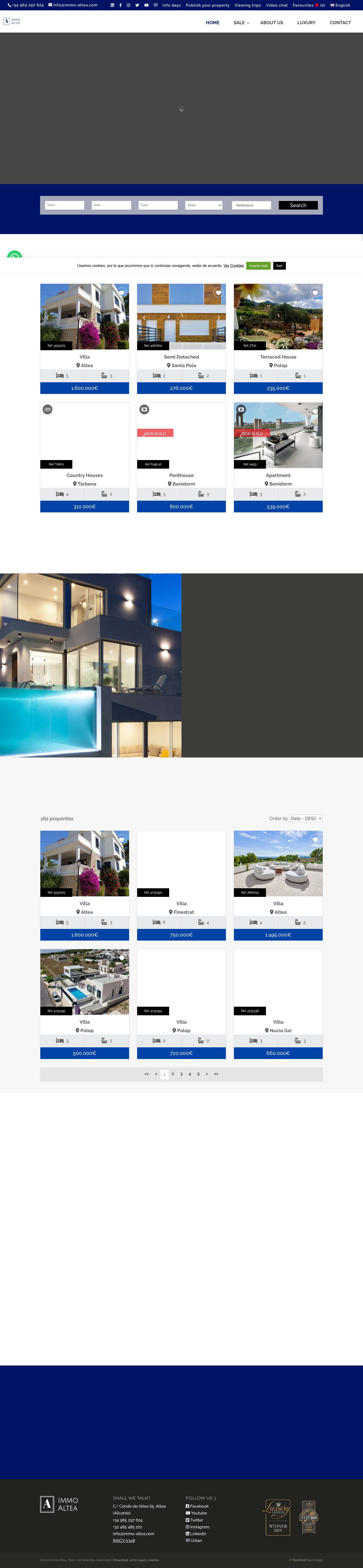 Real Estate in Altea | Luxury Homes & Exclusive Lifestyle - Full Screenshot