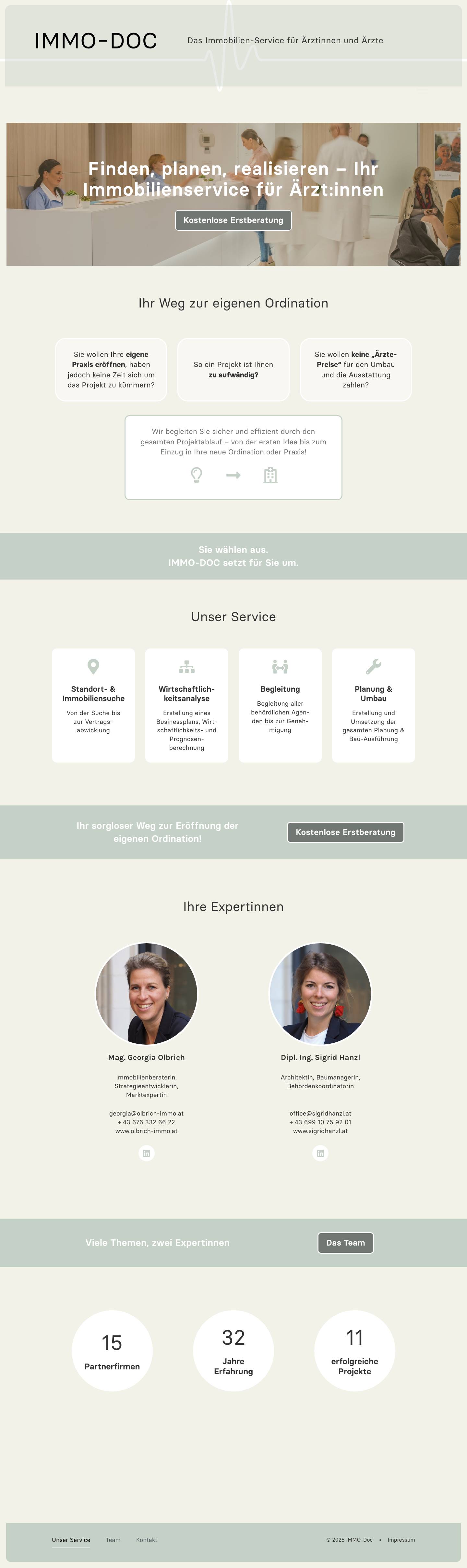 IMMO-DOC - Das Immobilien-Service für Ärztinnen und Ärzte - Full Screenshot