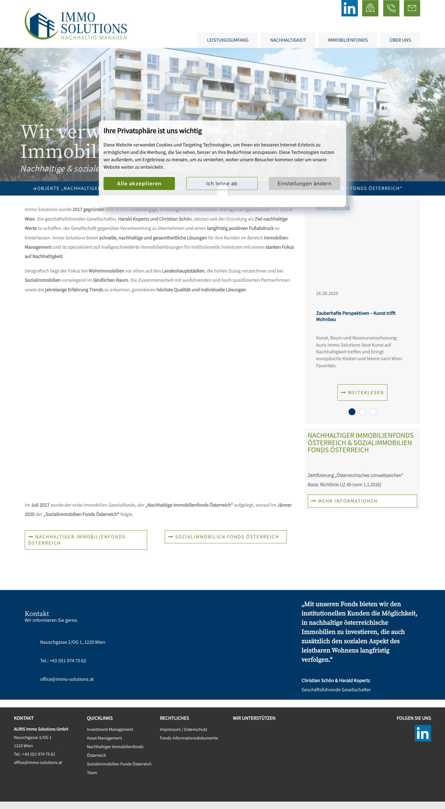 Inhabergeführte Immobilien-Managementgesellschaft - Immo SolutionsInhabergeführte Immobilien-Managementgesellschaft - Full Screenshot