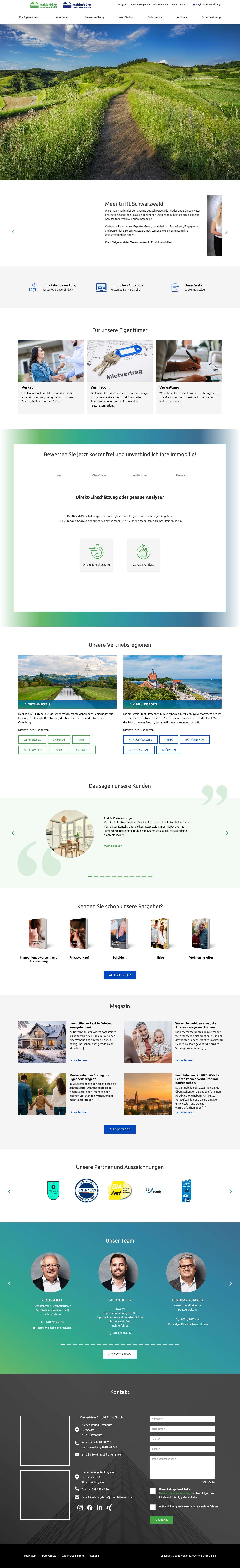 Ernst Immobilien | Immobilienmakler Offenburg & Kühlungsborn - Full Screenshot
