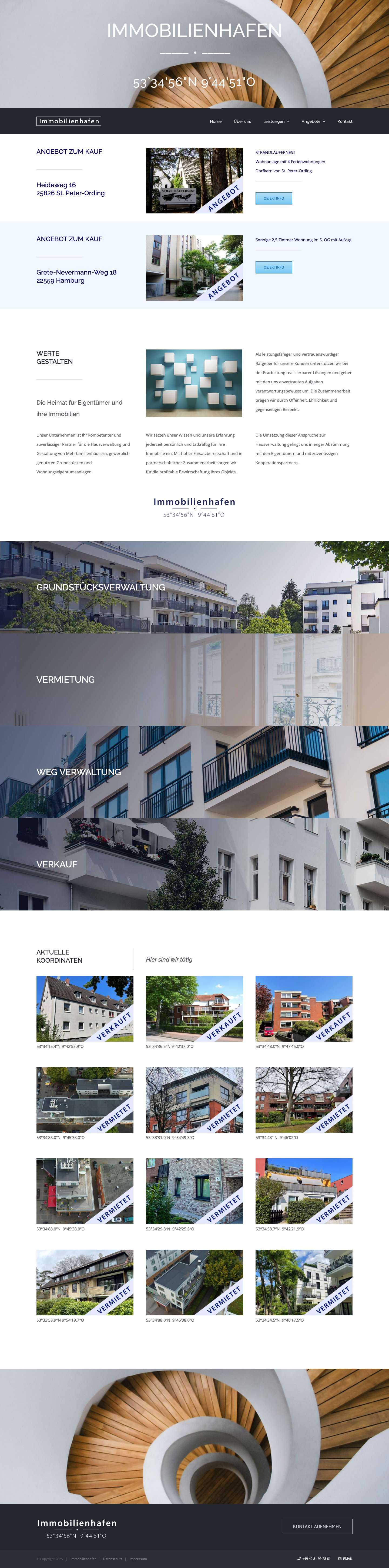 Immobilienhafen - Hausverwaltung Hamburg Rissen und Elbvororte - Full Screenshot