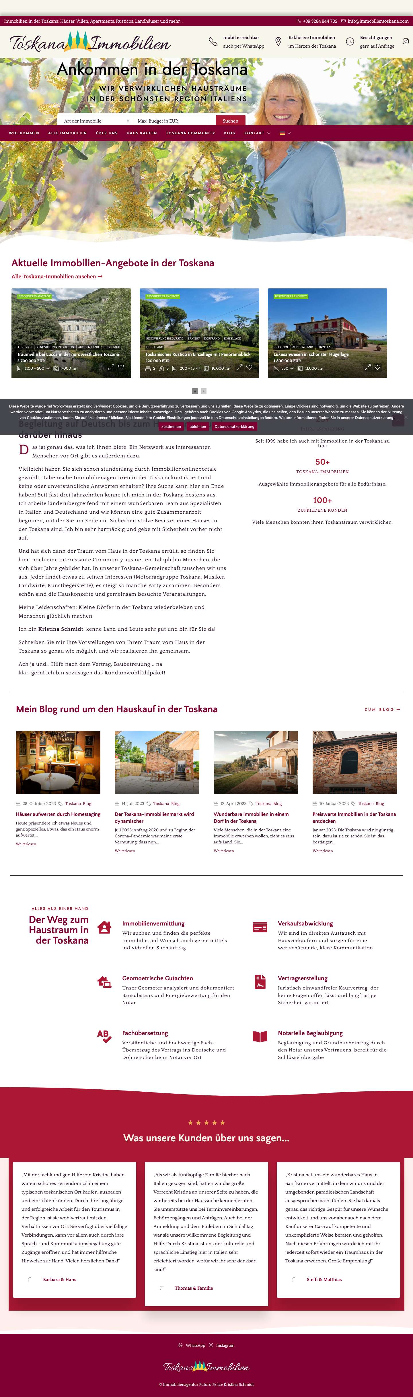 Ein Haus in der Toskana kaufen - Toskana-Immobilien - Full Screenshot