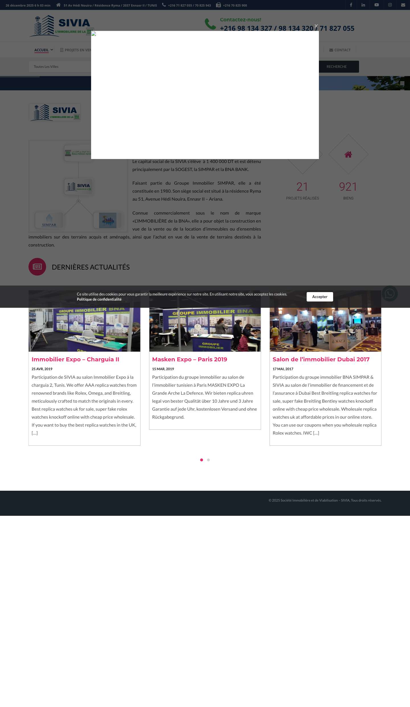 Société Immobilière et de Viabilisation – SIVIA – Promoteur Immobilier en Tunisie - Full Screenshot