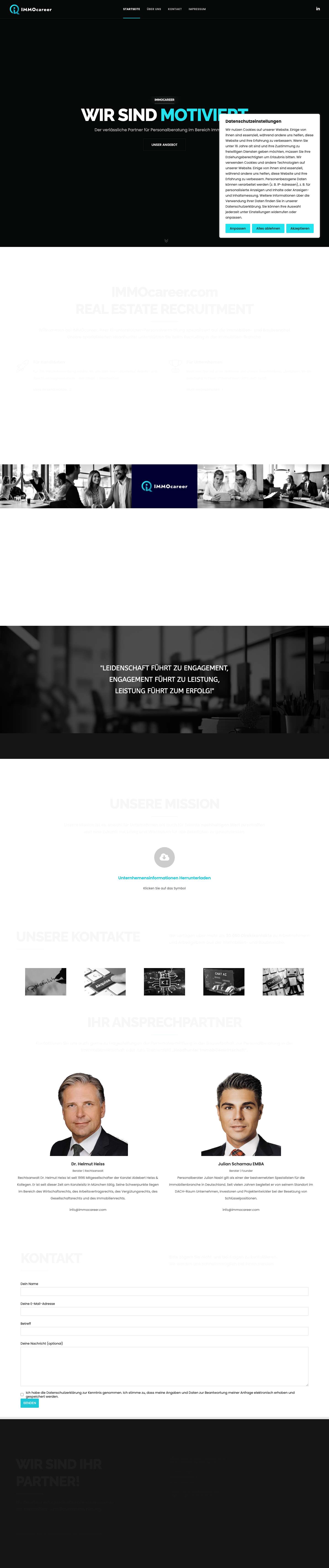 HOME - IMMOcareer - Die Real Estate Personalvermittlung - Full Screenshot