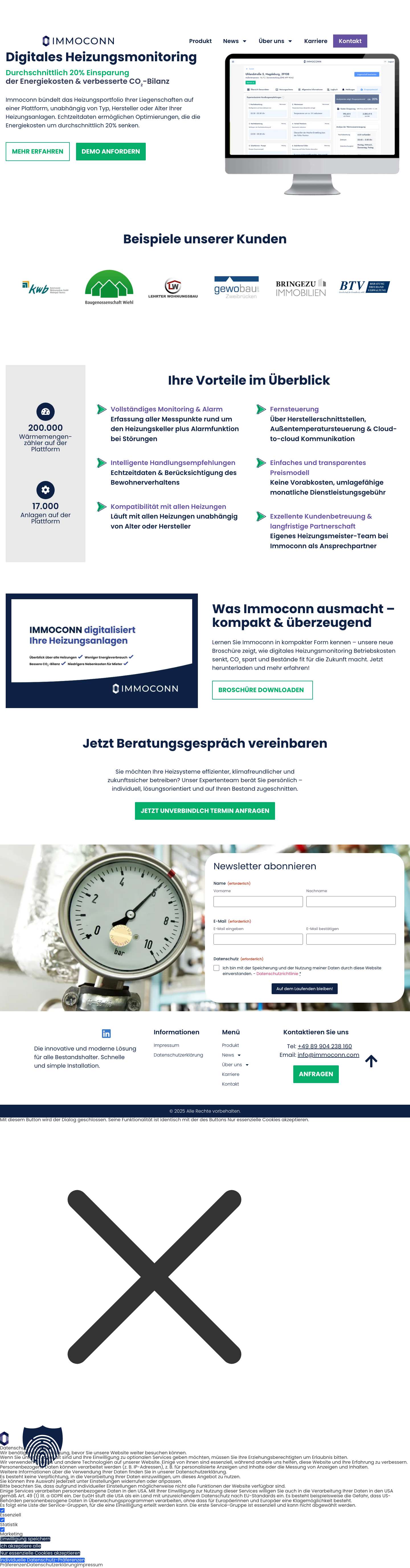 Digitales Heizungsmonitoring mit Immoconn - Full Screenshot