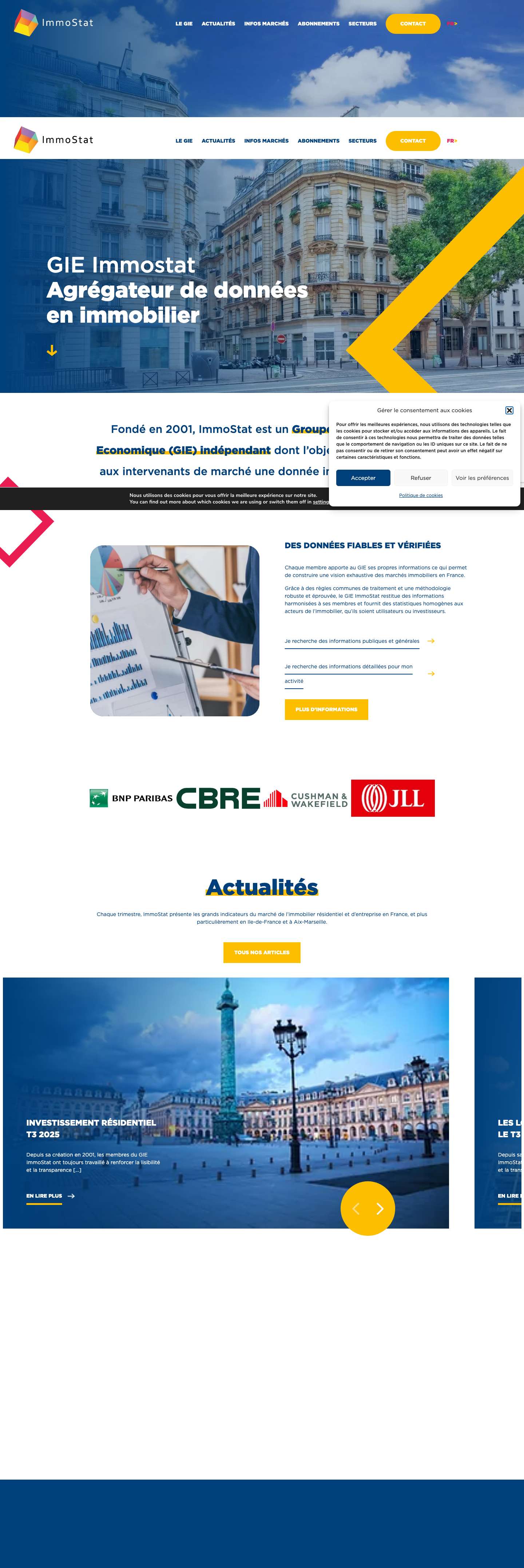 GIE ImmoStat - Statistiques sur l'immobilier d'entreprise - Full Screenshot