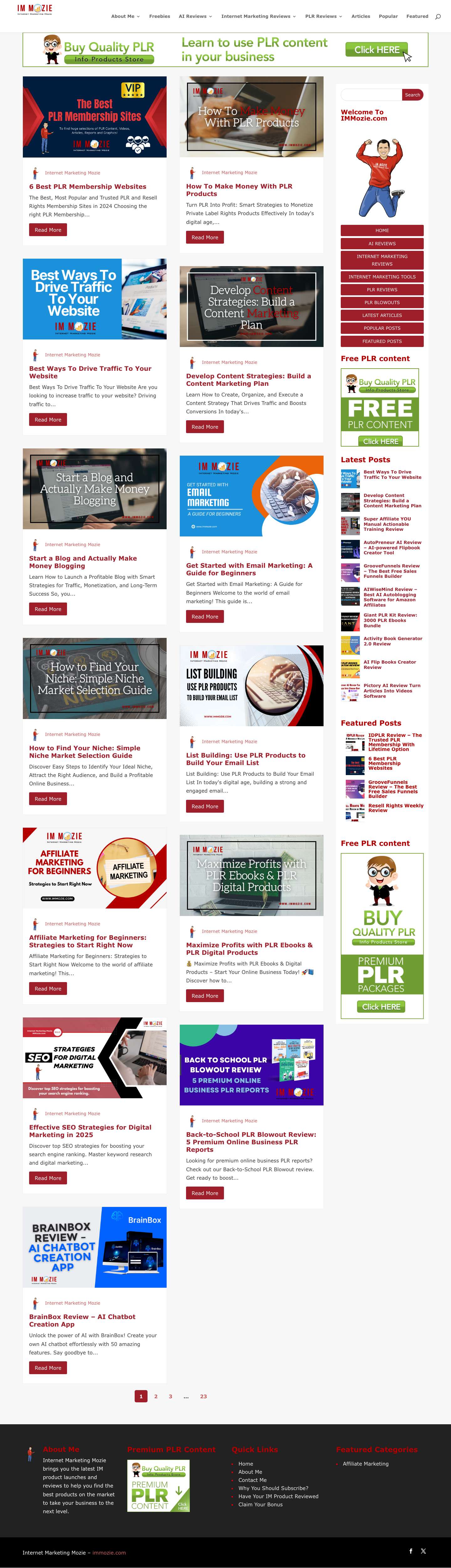 Internet Marketing Mozie - Best IM Products and Software Reviews - Full Screenshot