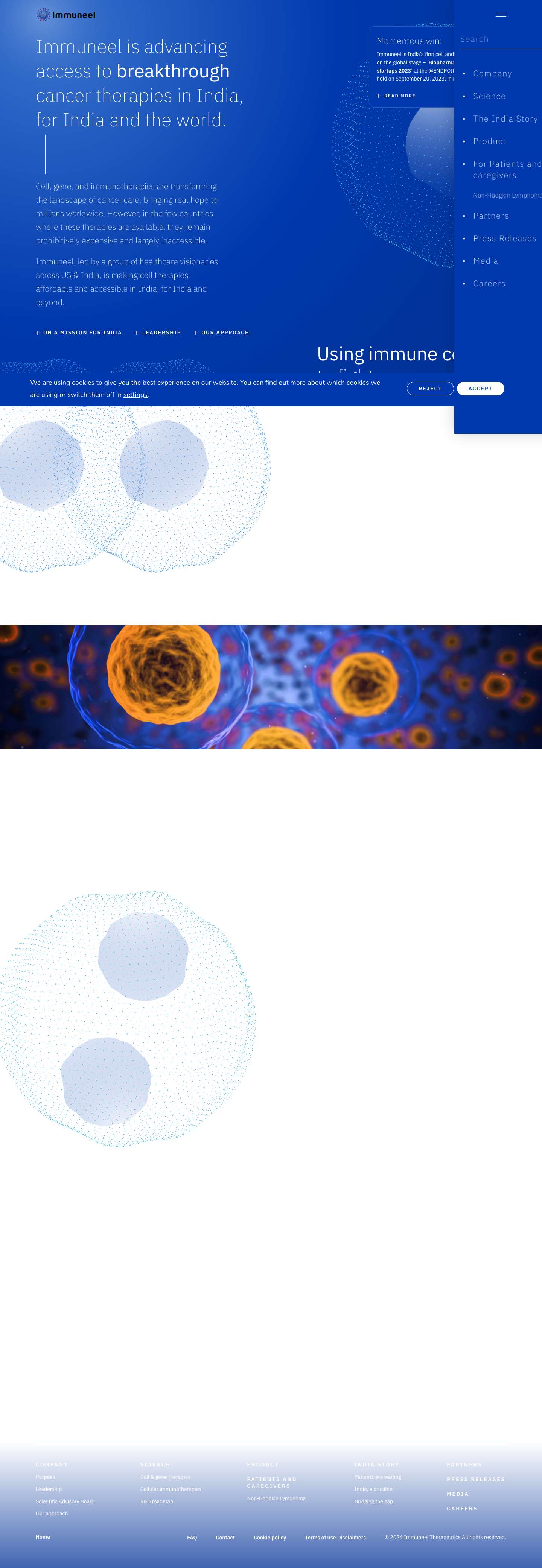 Immuneel Therapeutics Private Limited - Full Screenshot