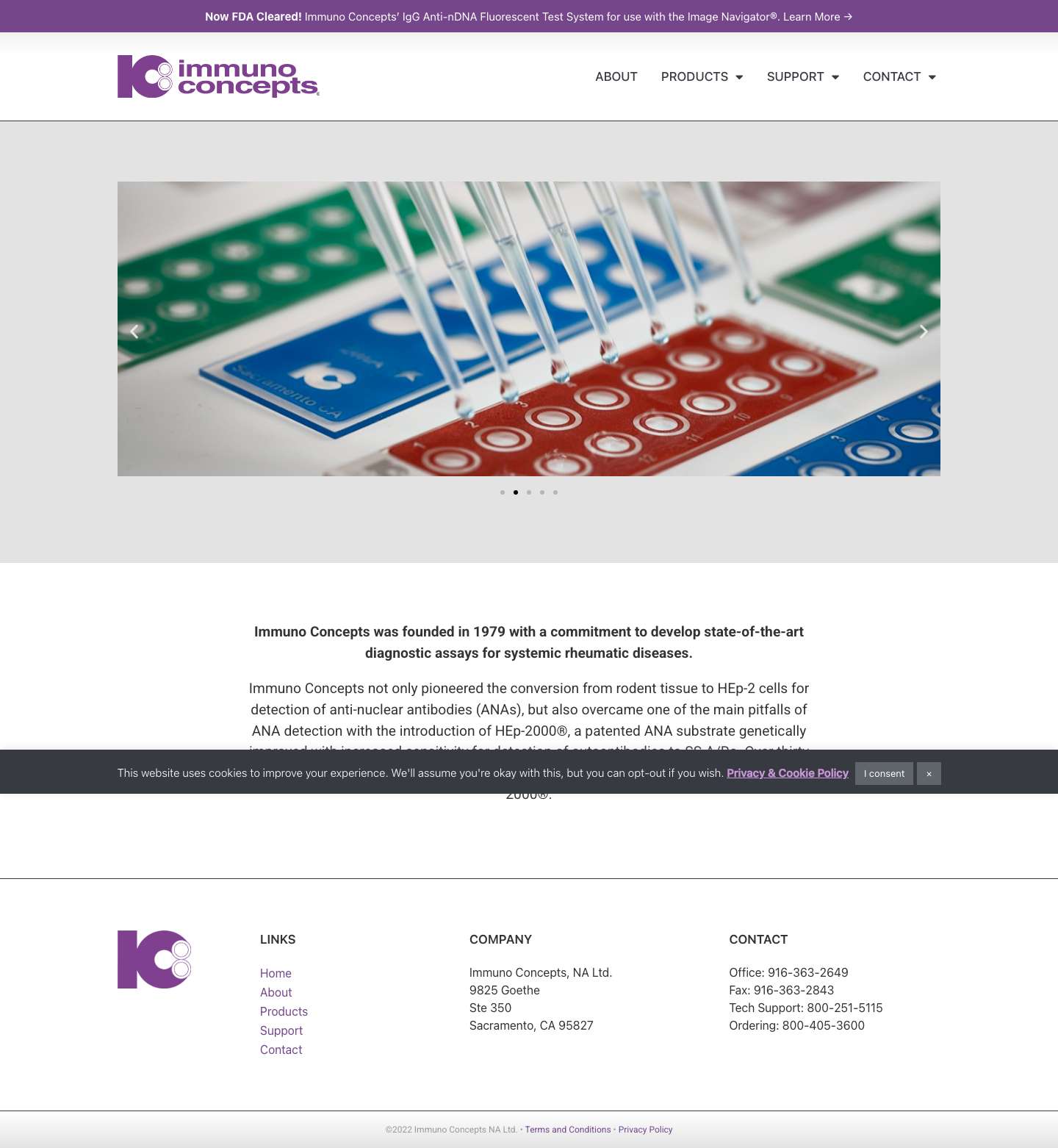Immuno Concepts – Diagnostic Assays for Systemic Rheumatic Diseases - Full Screenshot