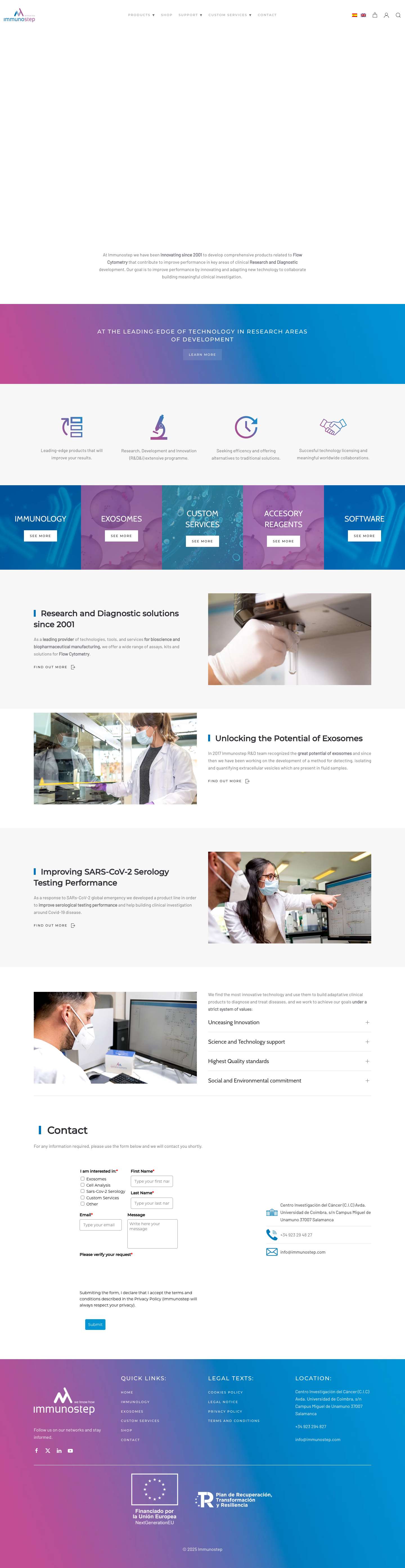 Immunostep: Leading Innovator in Flow Cytometry & Diagnostic Solutions - Full Screenshot