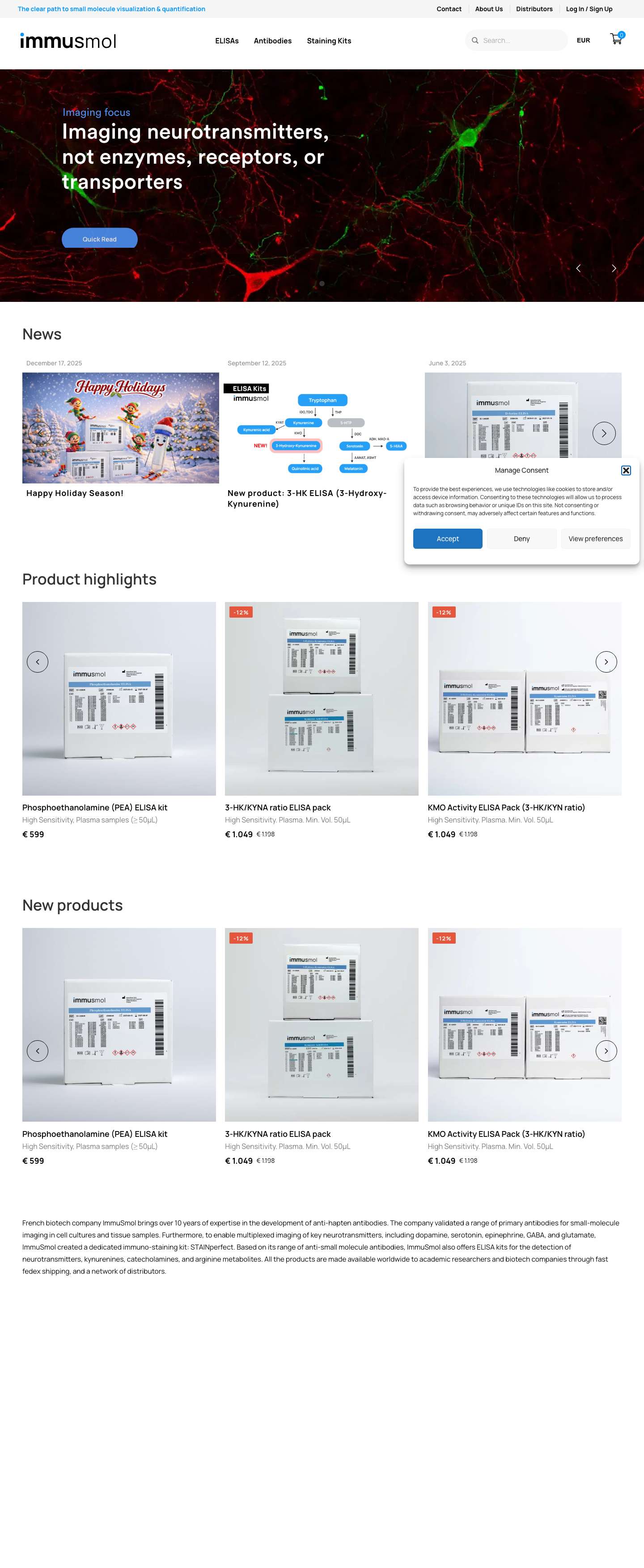 Immusmol I Antibodies & ELISA kits for Small Molecules - Full Screenshot