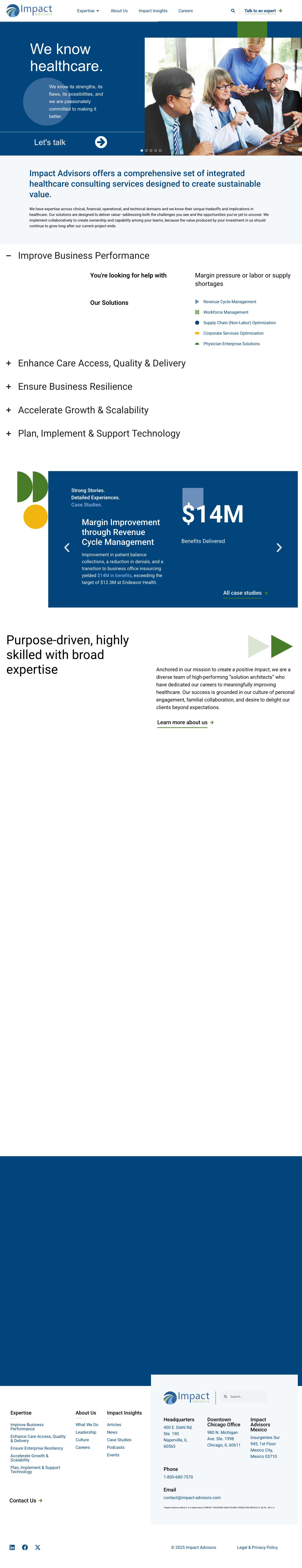 Healthcare Management Consulting | Impact Advisors - Full Screenshot