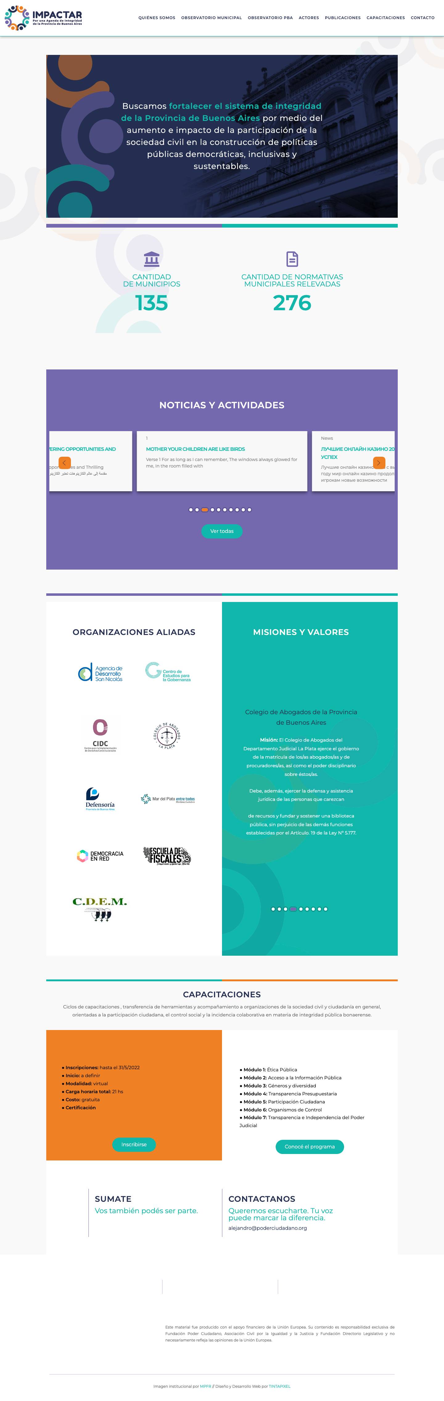 IMPACTAR – Por una agenda para la provincia de Buenos Aires - Full Screenshot