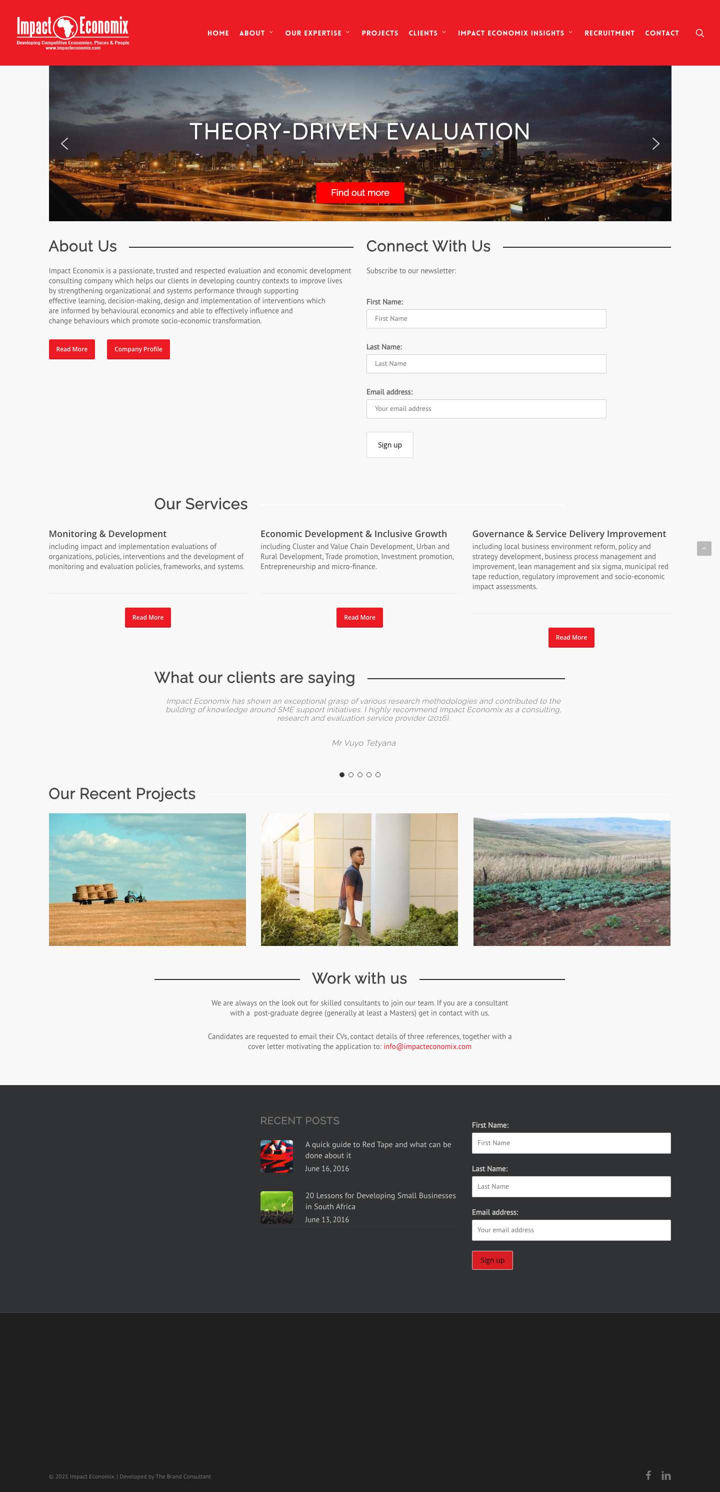 Impact Economix | Evaluation & Economic Development, South Africa - Full Screenshot