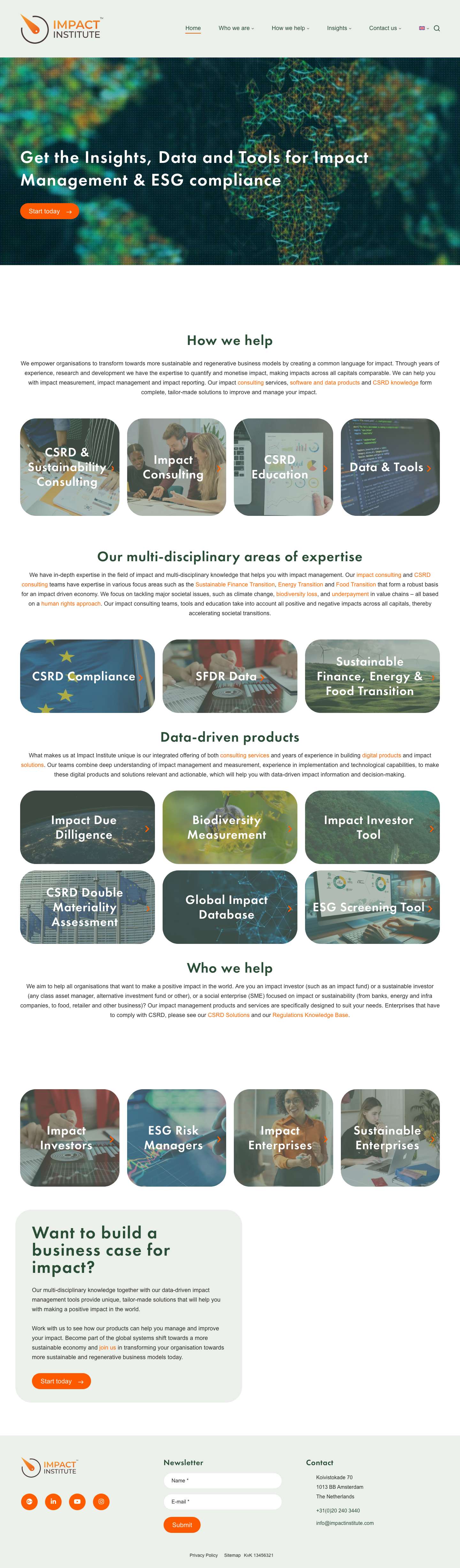 Impact Institute - Impact Management & ESG Compliance - Full Screenshot