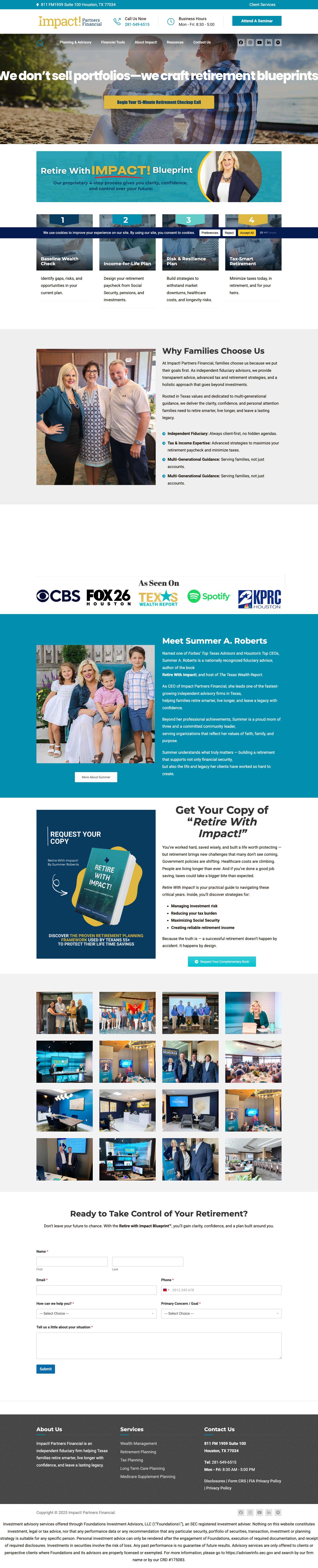 Impact! Partners Financial | Fiduciary Retirement Advisors Texas - Full Screenshot