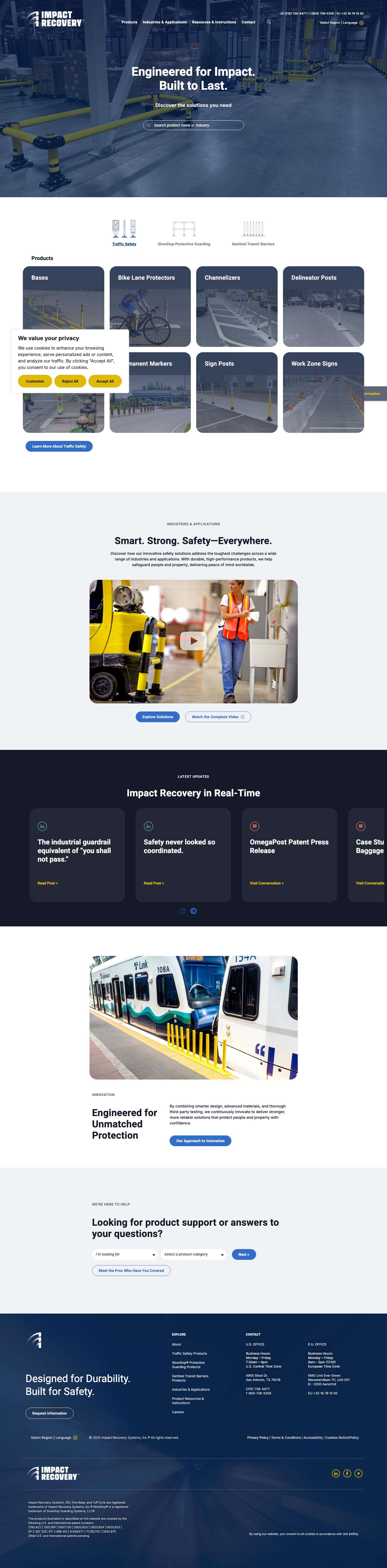 Traffic Safety, SlowStop® Protective Guarding & Sentinel Transit Barriers | Impact Recovery - Full Screenshot