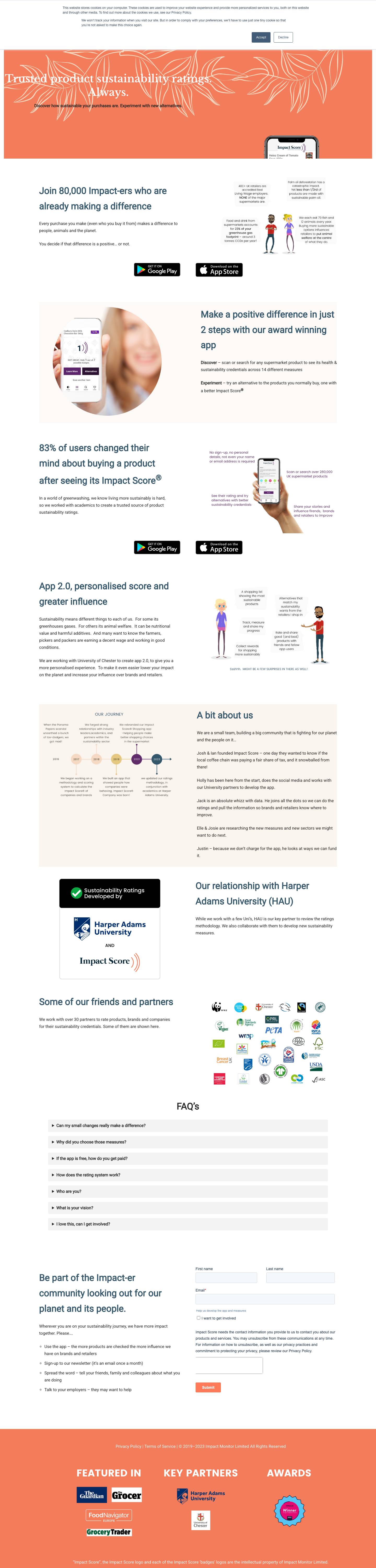 Home - Impact Score - Full Screenshot