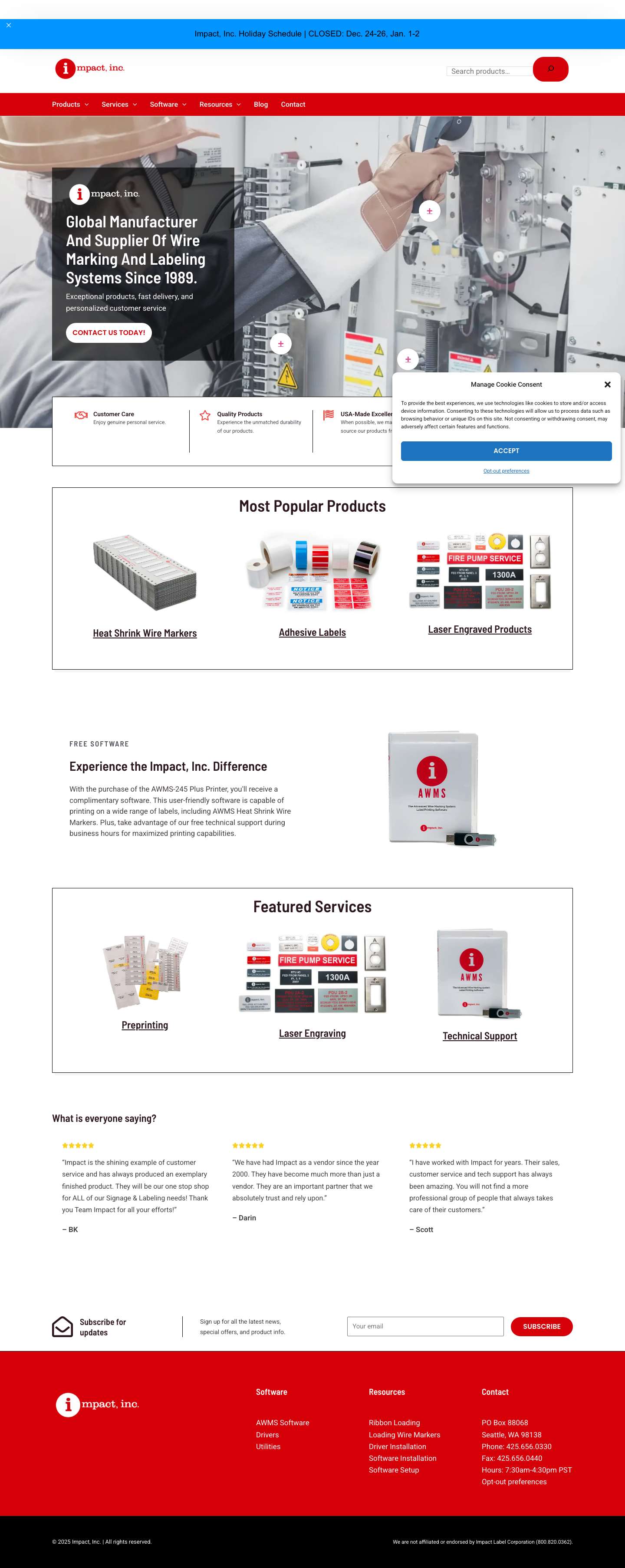 Impact, Inc. – Identification Products - Full Screenshot