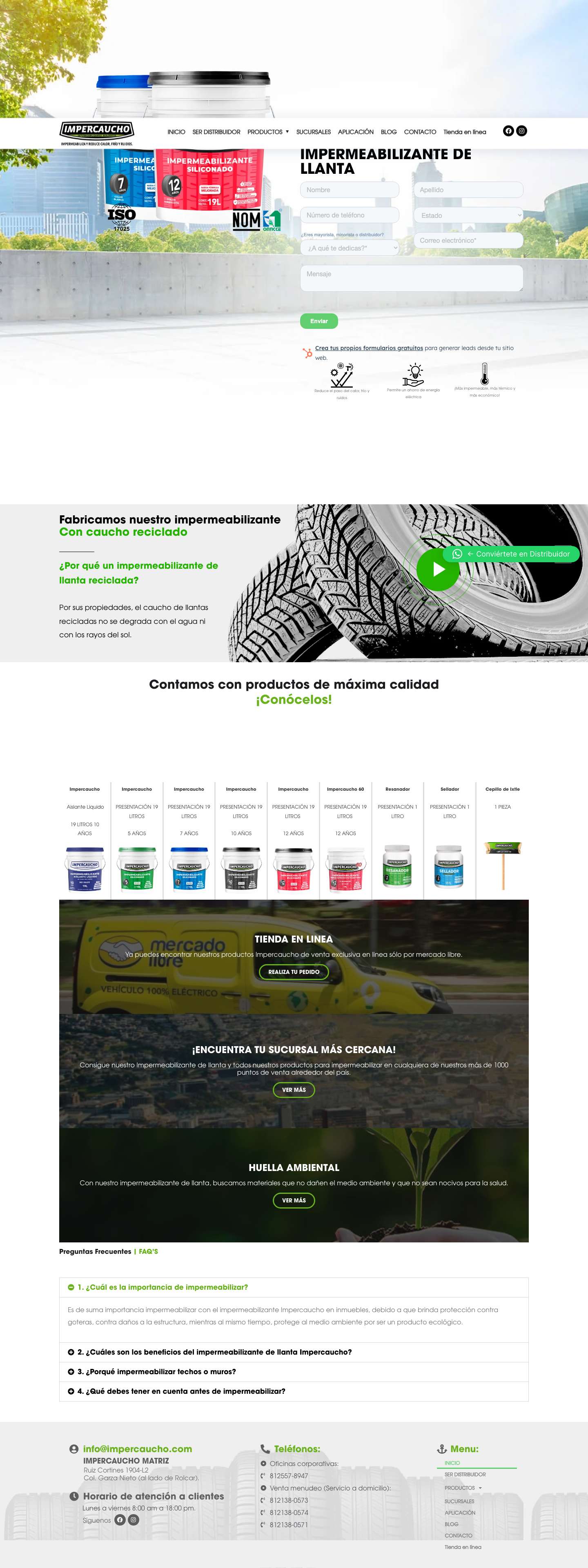 Impercaucho - Impermeabilizante de llanta - Full Screenshot