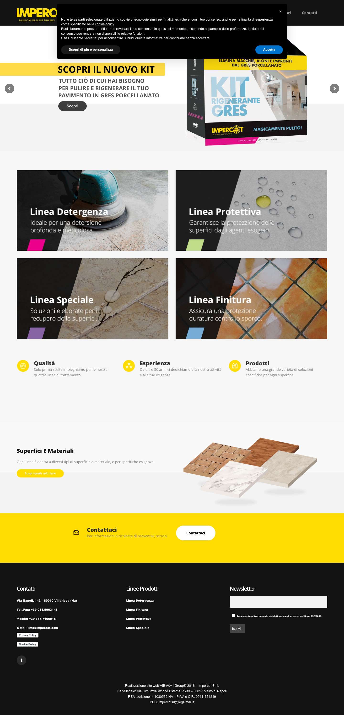 Impercot leader del trattamento e della pulizia delle superfici Napoli - Full Screenshot