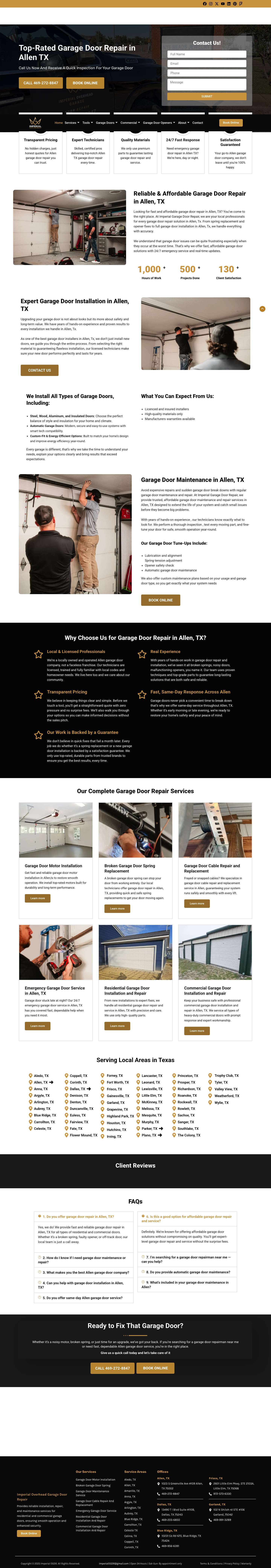 #1 Imperial Garage Door Repair In Allen TX | Trusted Local Experts - Full Screenshot