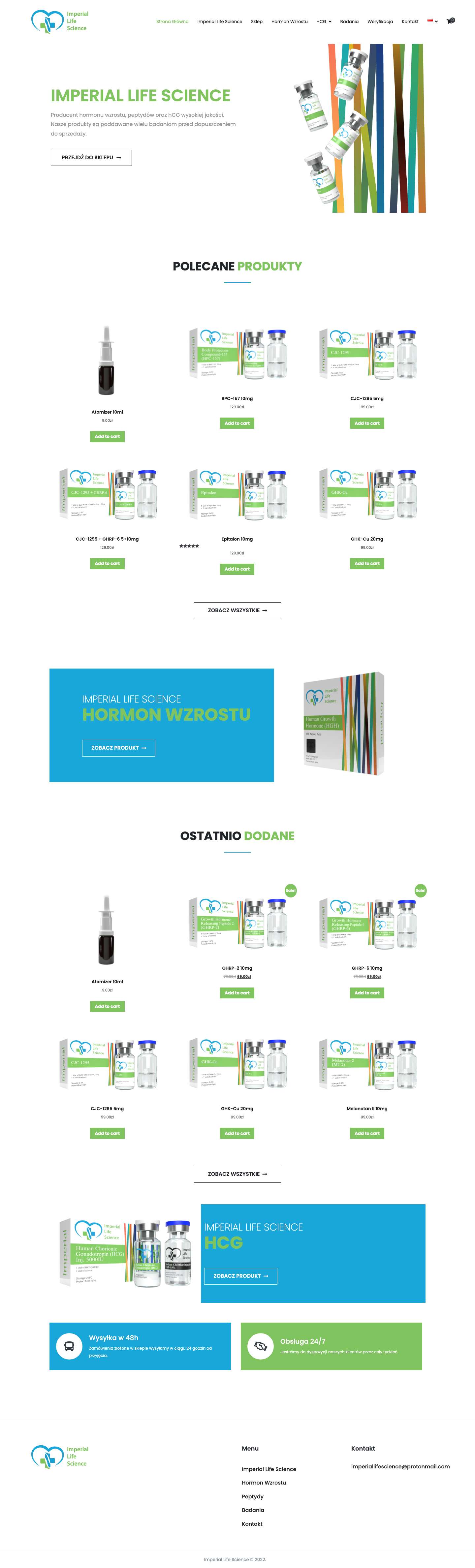 Imperial Life Science – Hormon wzrostu oraz peptydy najwyższej jakości - Full Screenshot