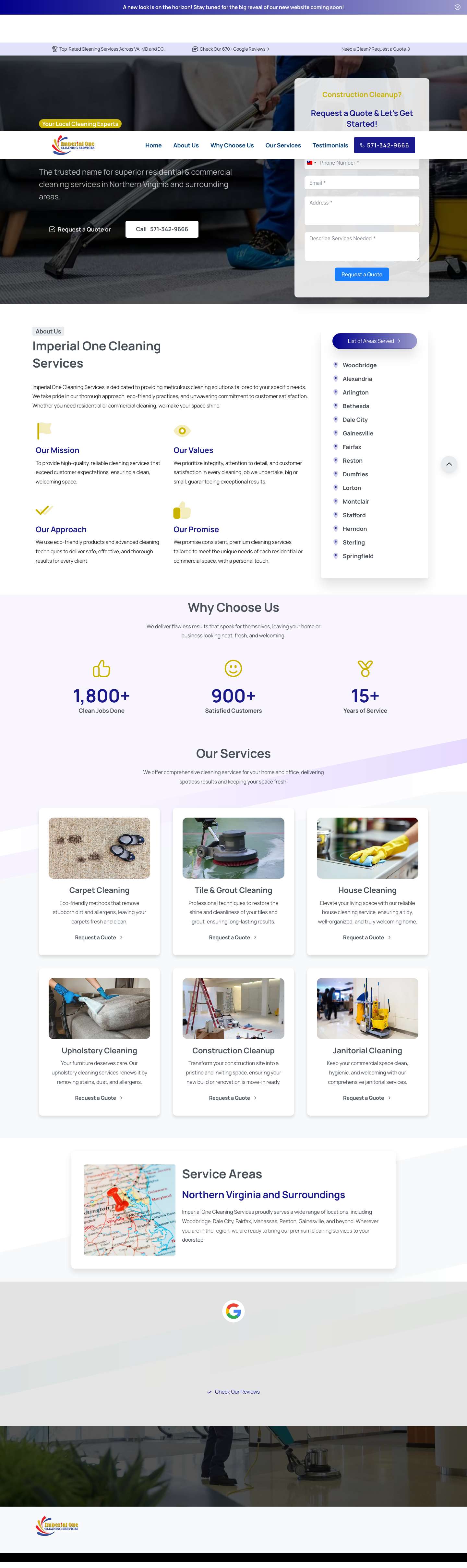 Imperial One Cleaning Services - Full Screenshot