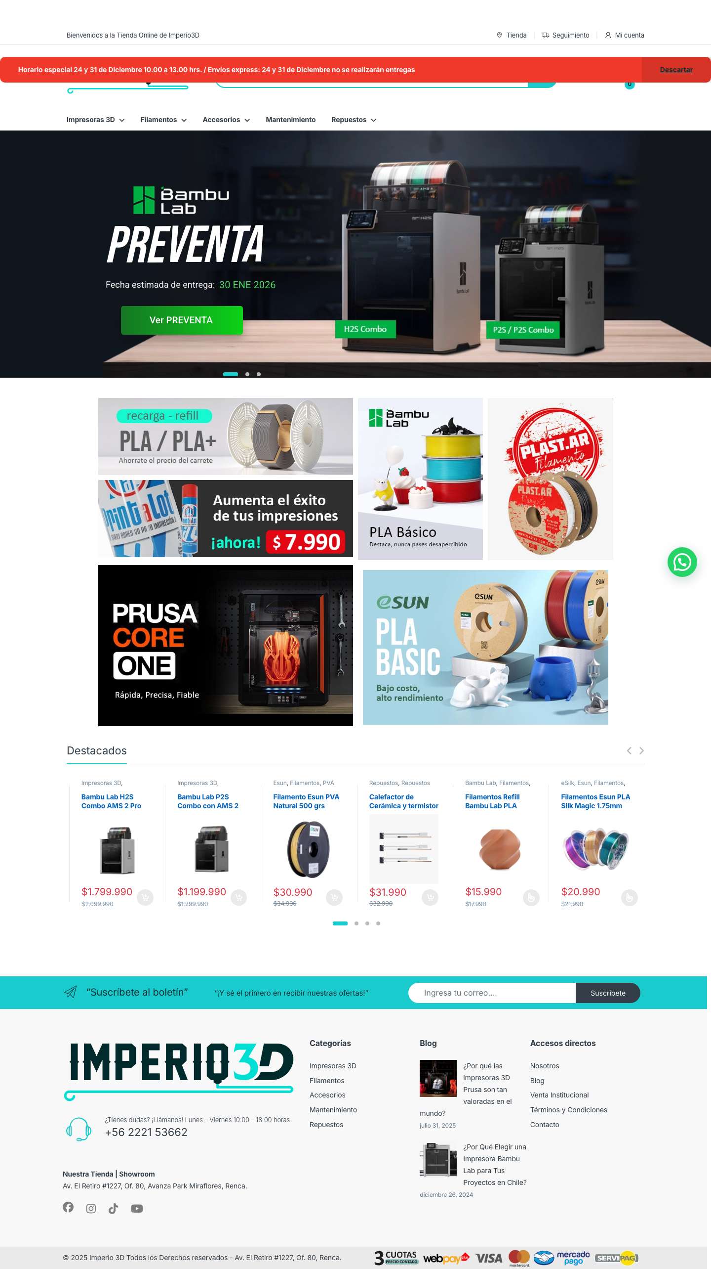 Tú Tienda Especializada en Impresión 3D - Imperio 3DWhatsApp - Full Screenshot