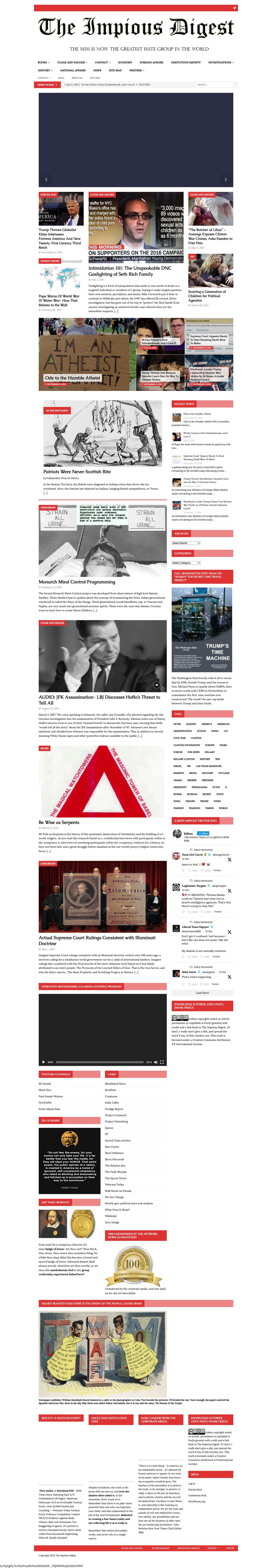 The Impious Digest – The mainstream media is the greatest hate group in the world. - Full Screenshot