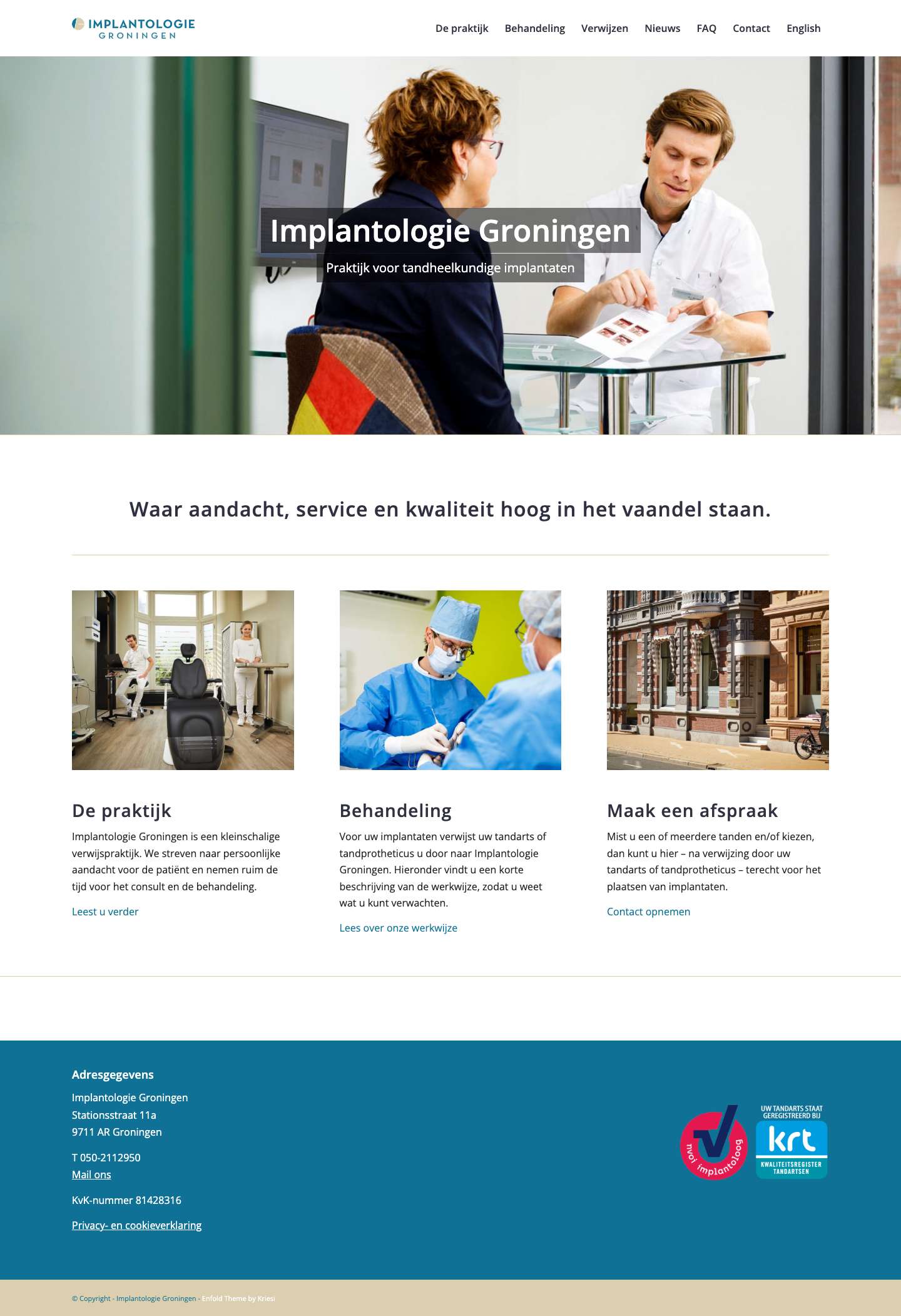 Implantaten laten plaatsen bij Implantologie Groningen door NVOI erkende implantoloogScroll naar bovenzijde - Full Screenshot