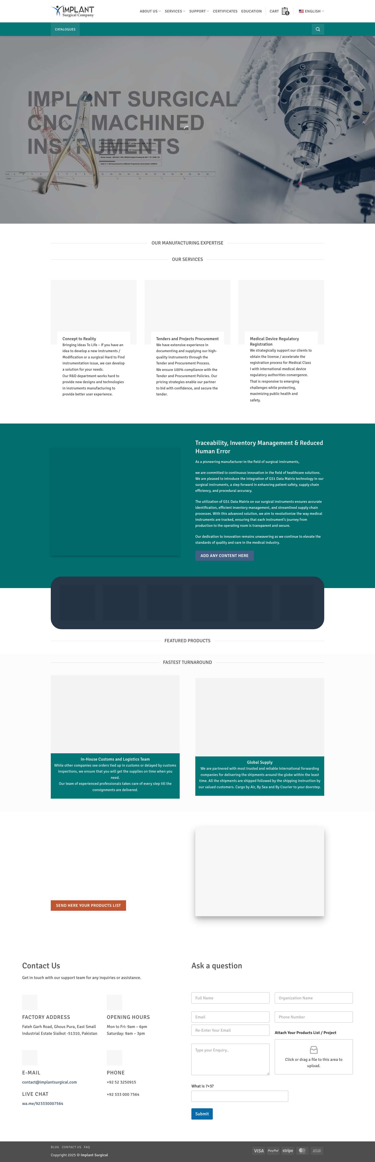 Home - Implant Surgical Company - Full Screenshot