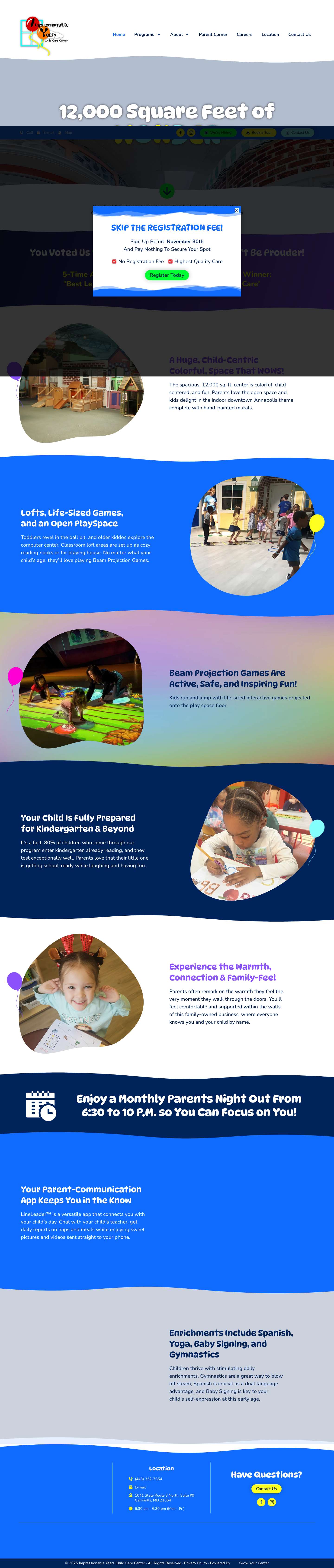 Impressionable Years Child Care Center - Preschool & Childcare Center Serving Gambrills, Crofton, Bowie, Piney Orchard, Odenton, Fort Meade, Annapolis and All Its Surrounding Areas - Full Screenshot